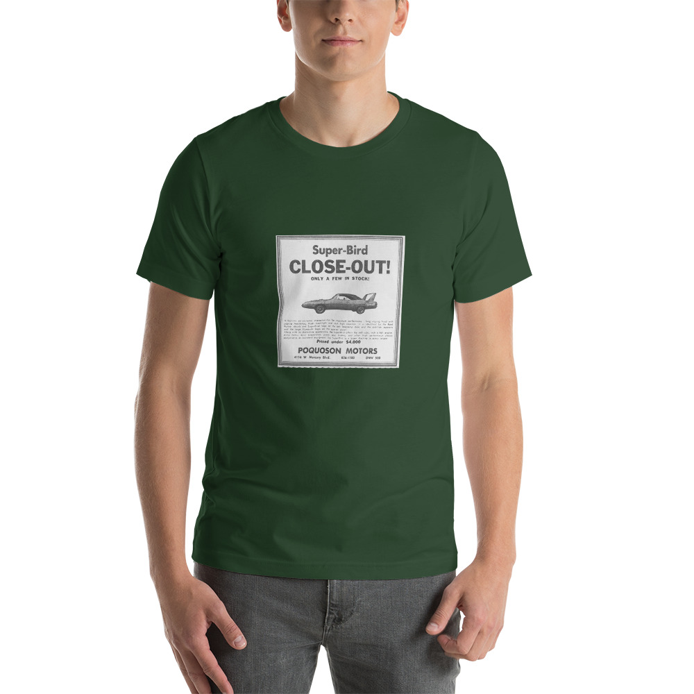 Plymouth Superbird Close Out Sale Short Sleeve Unisex T-Shirt 1970 Colors - Image 3