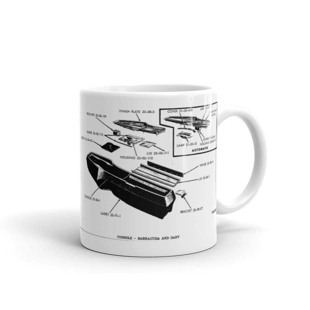 67 B Body 4 Speed Console Coffee Mug Parts Book Diagrams 68 A Body A833 Mopar