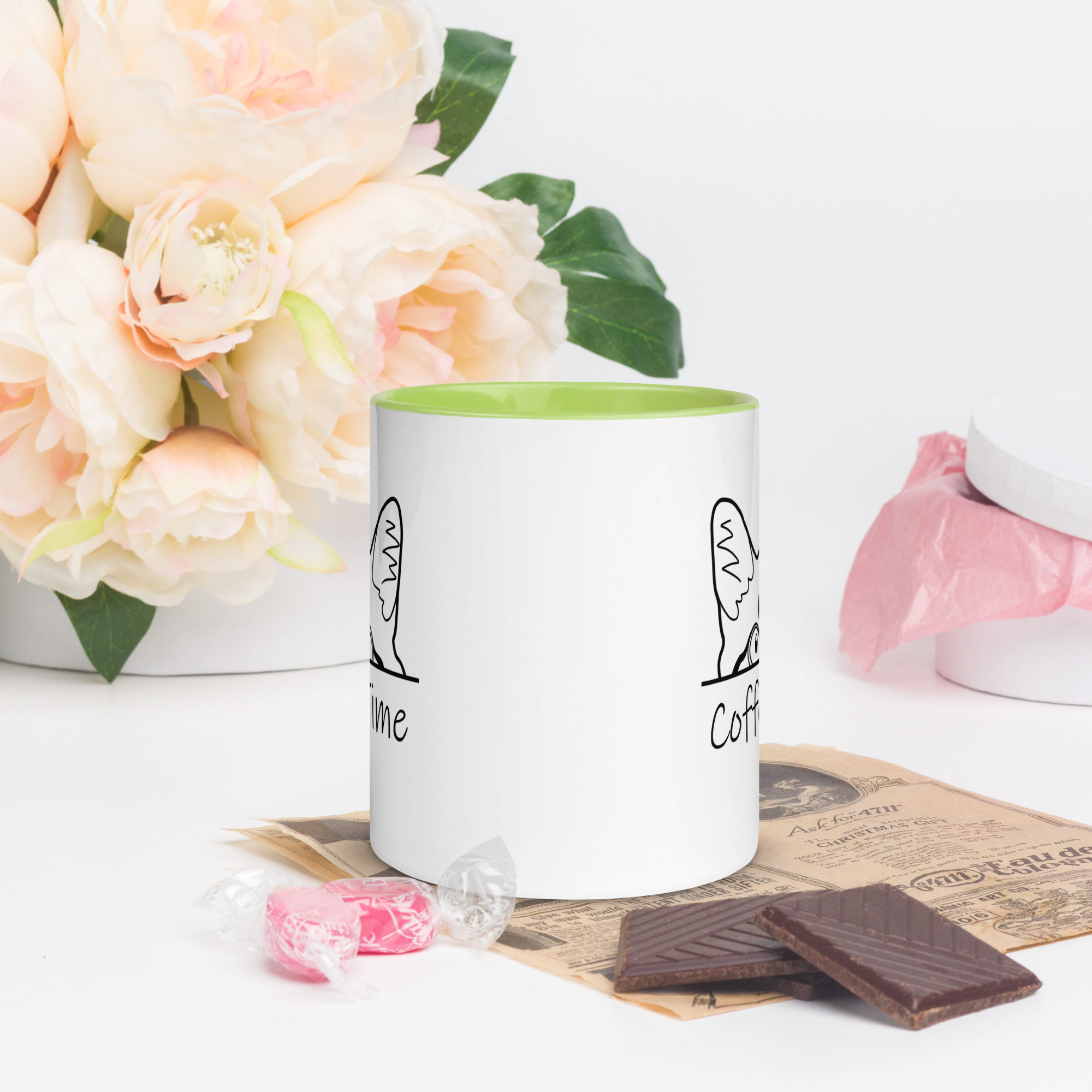 Coffee Time Cute Cat Sayings Fun Breakfast Tea Coffee Mug with Color Inside - Image 12