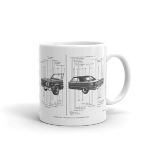 1967 GTX Mopar Parts Manual Exterior Illustration Coffee Mug Hardtop Convertible