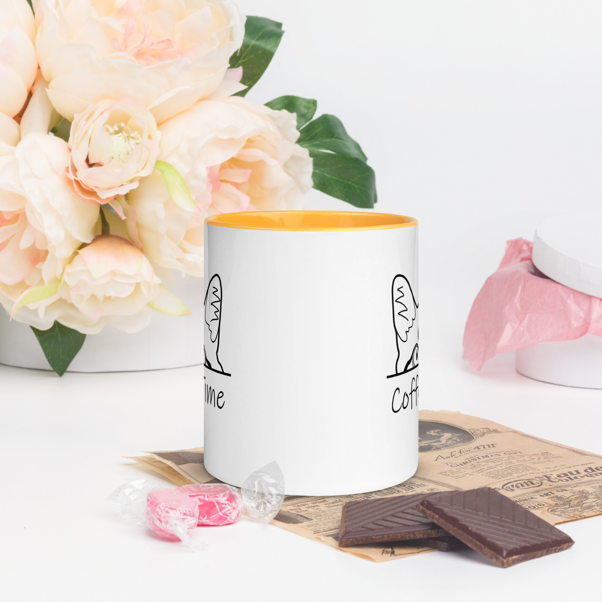 Coffee Time Cute Cat Sayings Fun Breakfast Tea Coffee Mug with Color Inside - Image 11