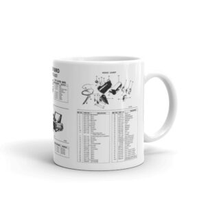 1970 Plymouth Superbird Parts Diagrams Coffee Mug 426 Hemi 440+6 Mopar 440 + 6