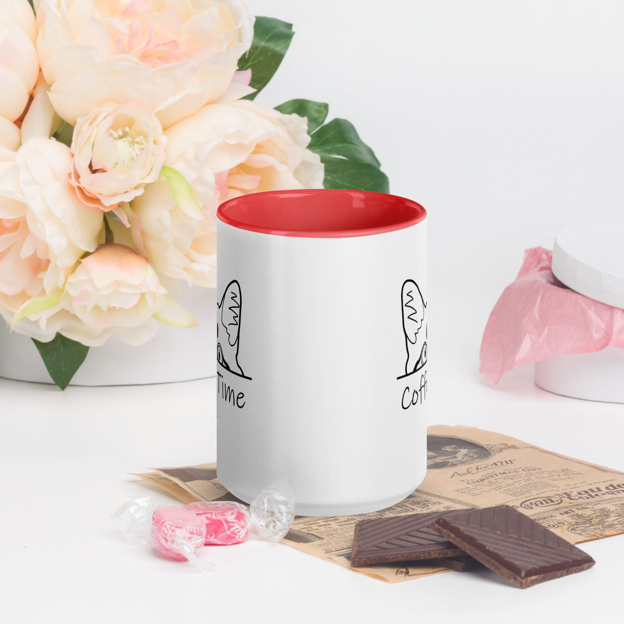 Coffee Time Cute Cat Sayings Fun Breakfast Tea Coffee Mug with Color Inside - Image 4