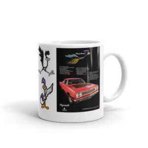 68 Roadrunner Magazine Ads Coffee Mug 383 4 Speed 426 Hemi Plymouth Bang 4 Buck