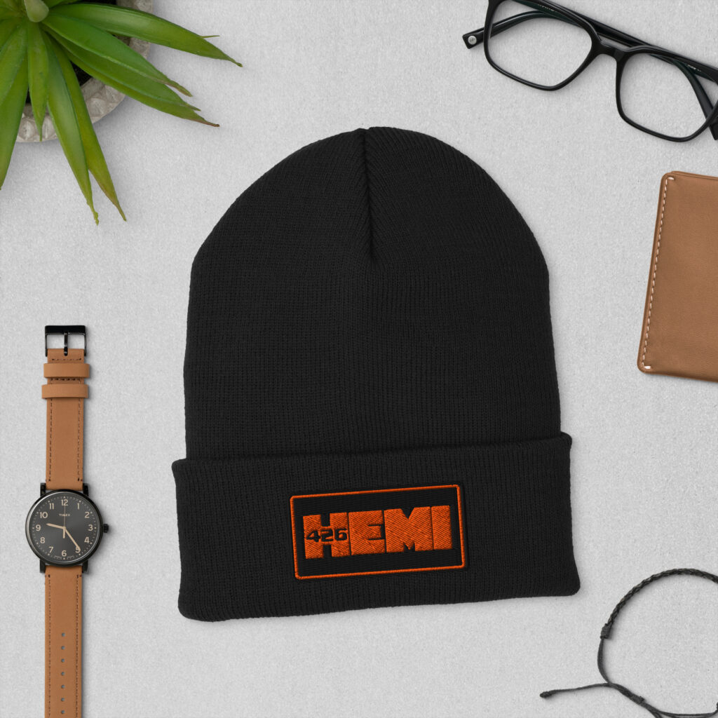 1968 – 1971 Mopar 426 HEMI Engine ID Shield: Premium Knit Beanie