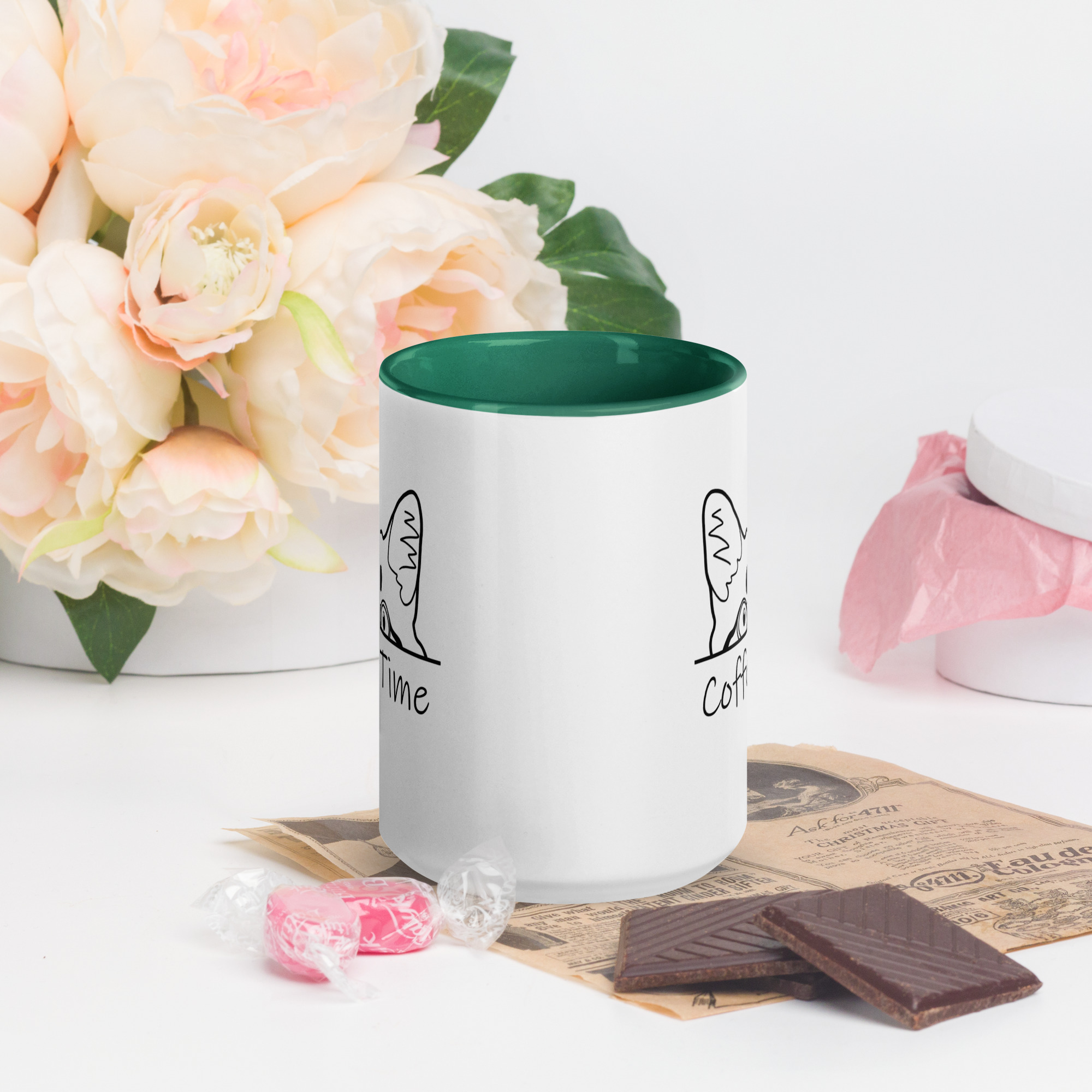 Coffee Time Cute Cat Sayings Fun Breakfast Tea Coffee Mug with Color Inside - Image 6