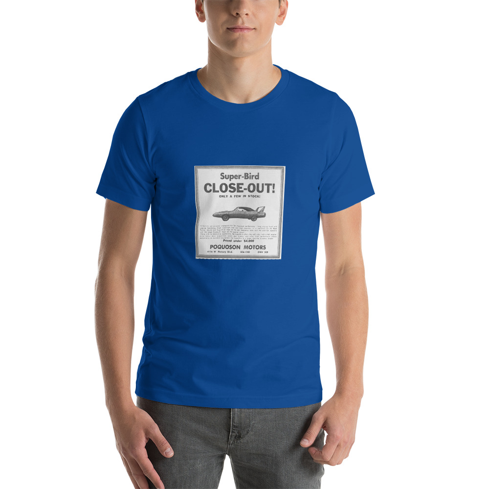 Plymouth Superbird Close Out Sale Short Sleeve Unisex T-Shirt 1970 Colors - Image 4
