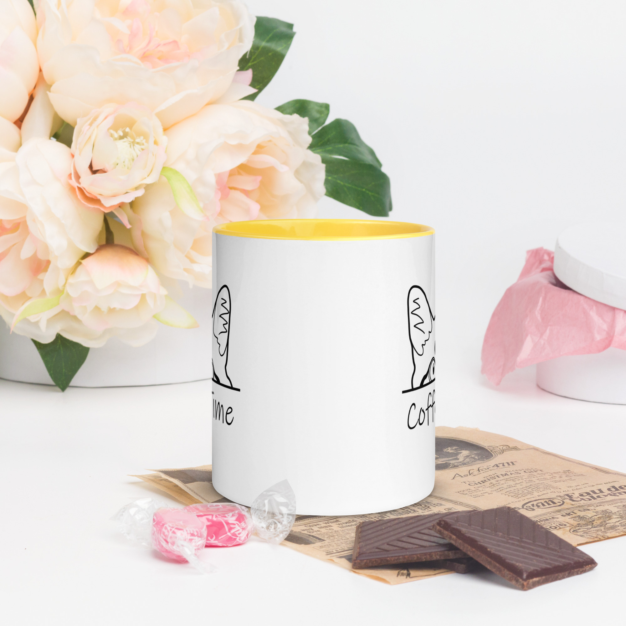 Coffee Time Cute Cat Sayings Fun Breakfast Tea Coffee Mug with Color Inside - Image 13