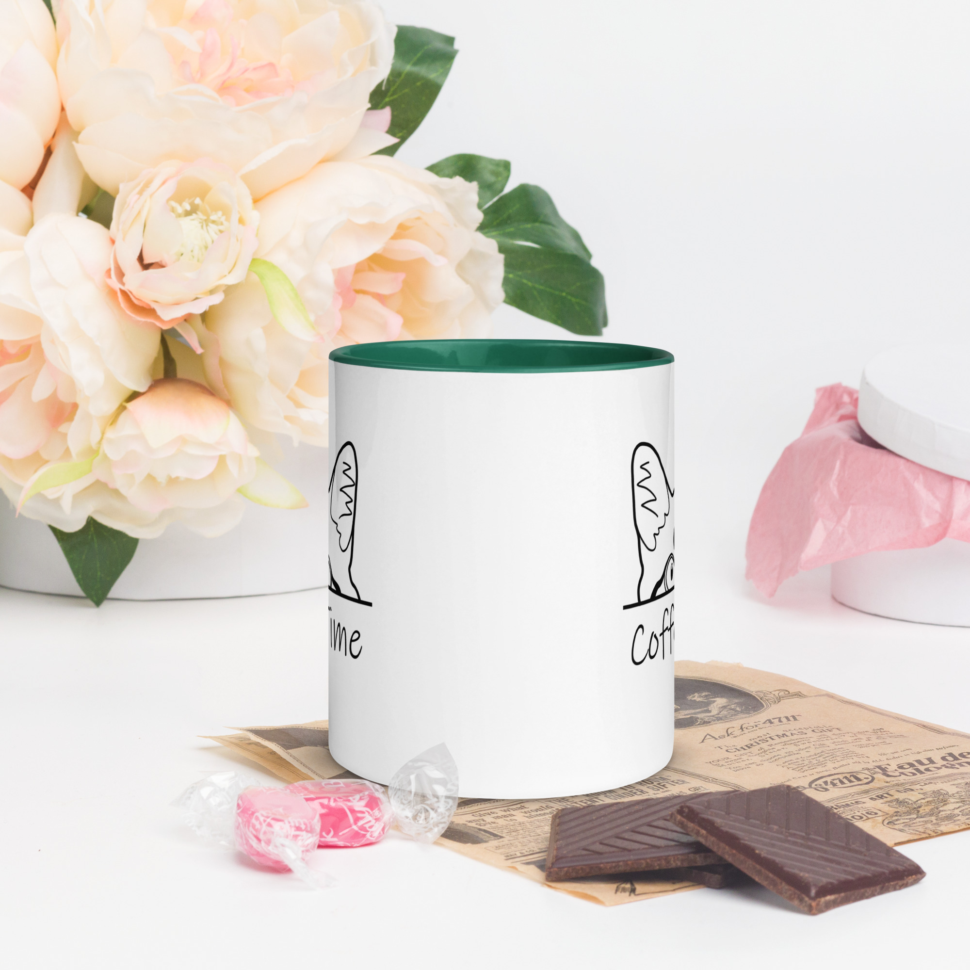 Coffee Time Cute Cat Sayings Fun Breakfast Tea Coffee Mug with Color Inside - Image 5
