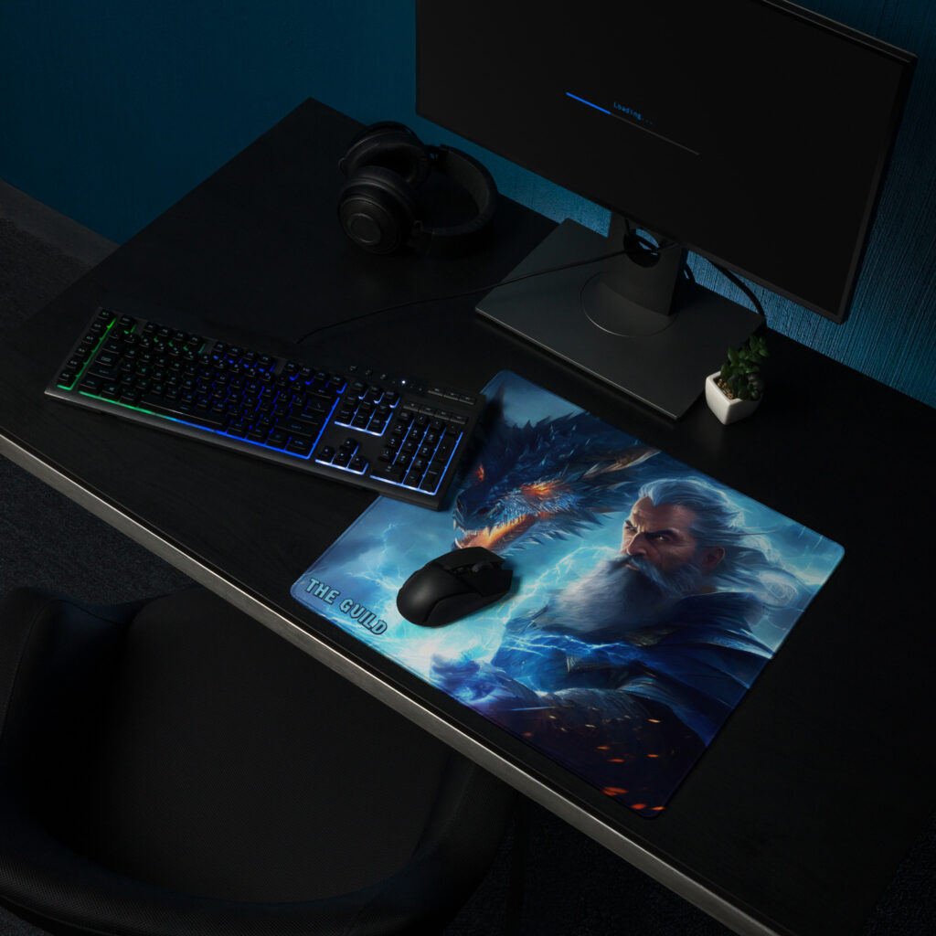 Lightning Wizard & Dragon Mousepad ( 36"x18" ) or ( 18"x16" )
