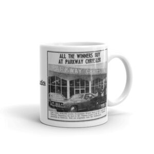 71 Cuda Winner Newspaper Article Quebec Sweepstakes Winner Coffee Mug 426 Hemi