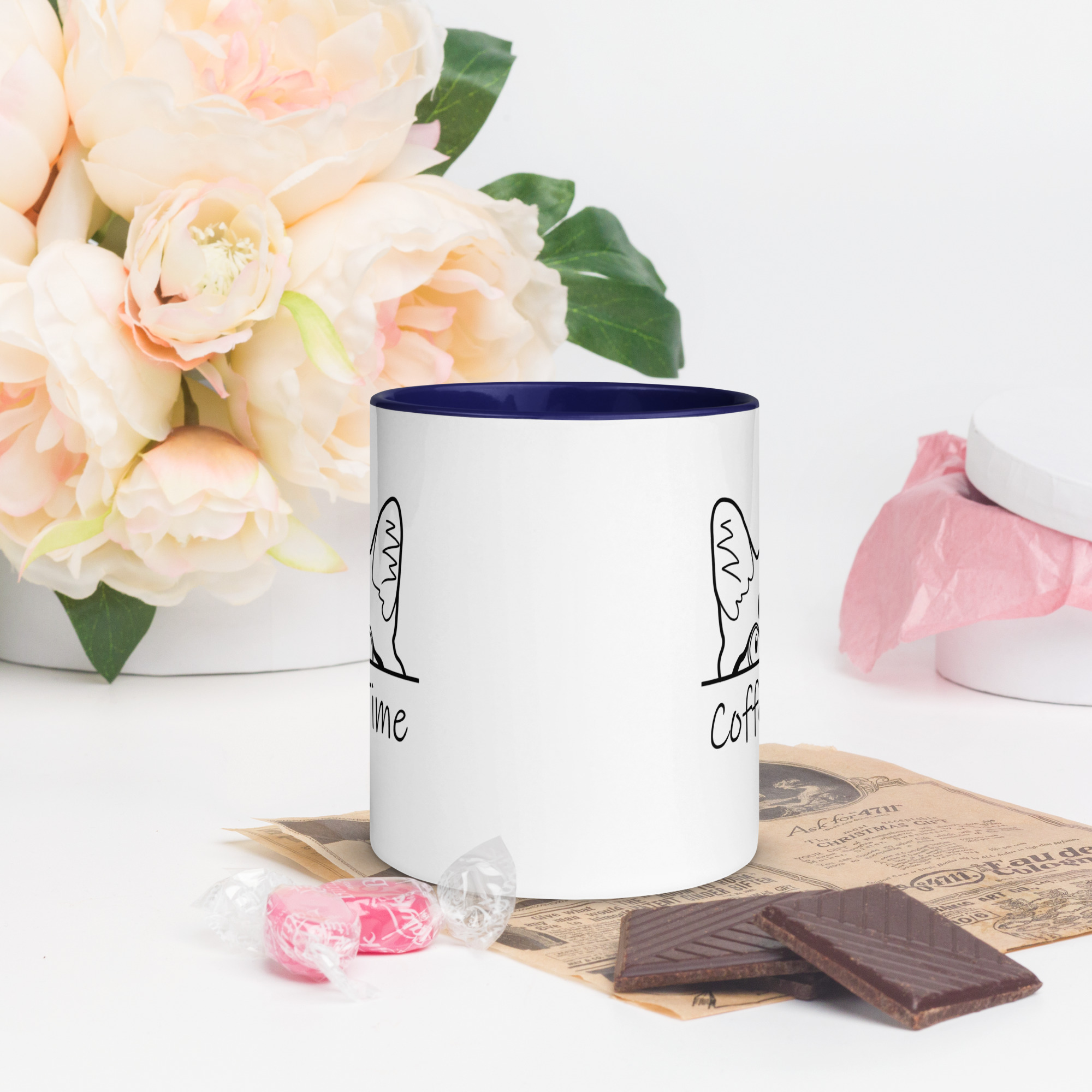 Coffee Time Cute Cat Sayings Fun Breakfast Tea Coffee Mug with Color Inside - Image 2
