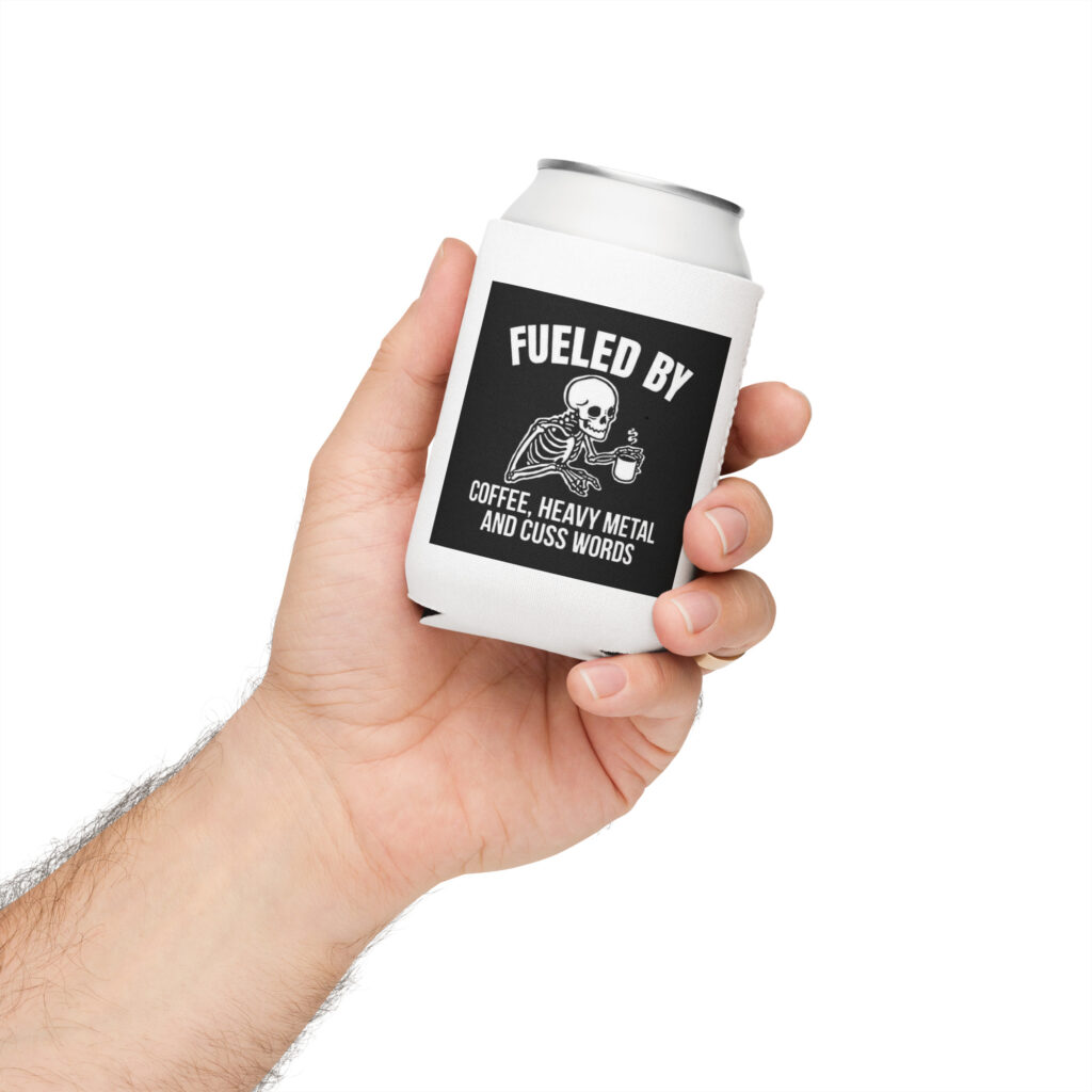 Coffee Beer Can Cooler Cuss Words Pop Heavy Metal Soda
