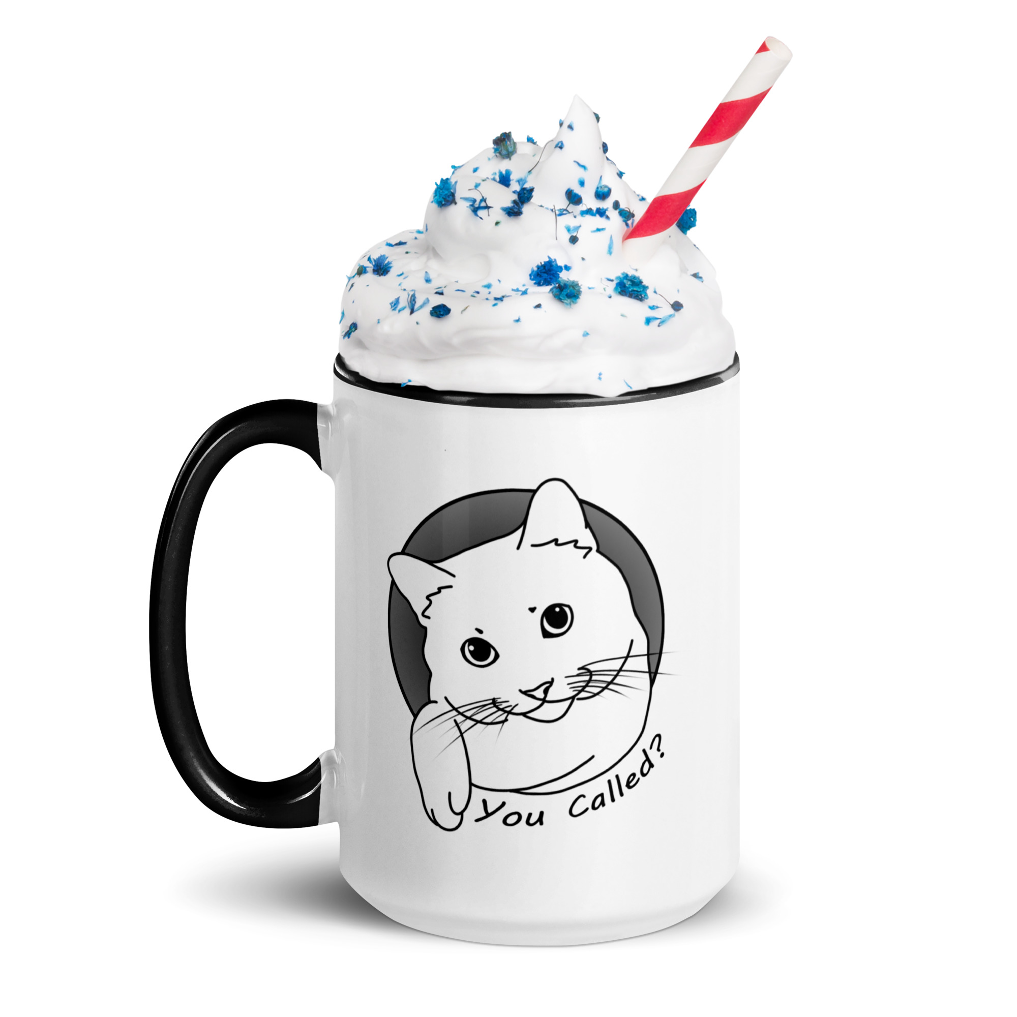 You Called? Cute Cat Sayings Mug with Color Inside Fun Breakfast Tea Coffee - Image 2