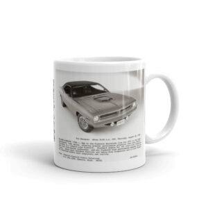 Introducing The 1970 'Cuda Chrysler Promotional Ad Coffee Mug Plymouth Hemicuda