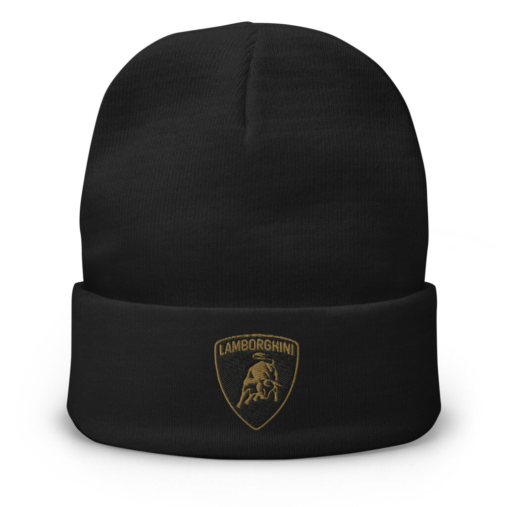 Vintage Lamborghini Charging Bull Shield Performance Lifter: Premium Embroidered Beanie