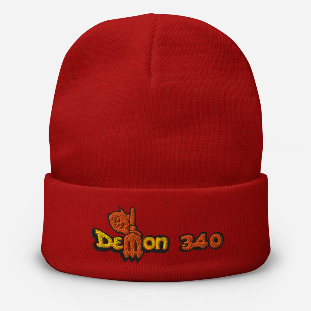 1971 – 1972 Dodge Demon 340 Performance Shield: Premium 3-Color Embroidered Beanie
