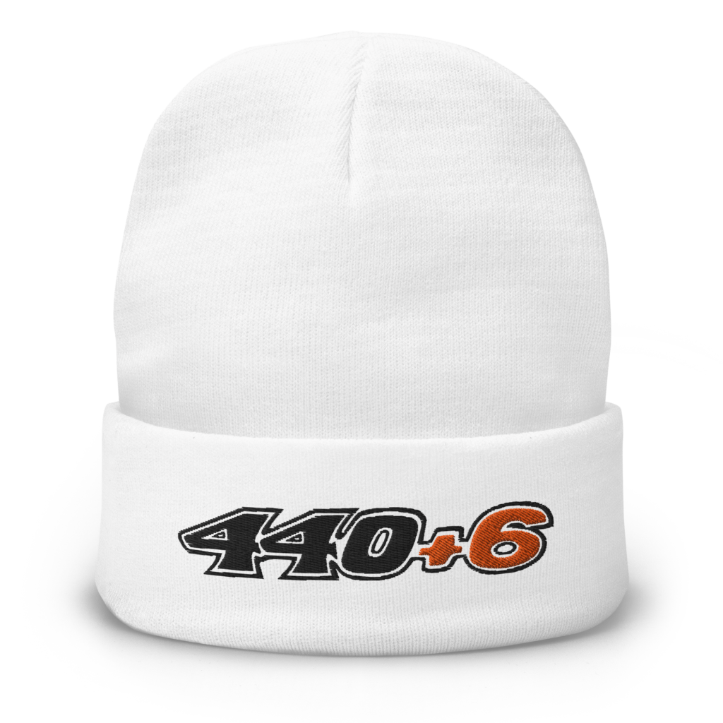 1970 Plymouth 440+6 Hood Decal Performance Shield: Premium Embroidered Beanie RR GTX