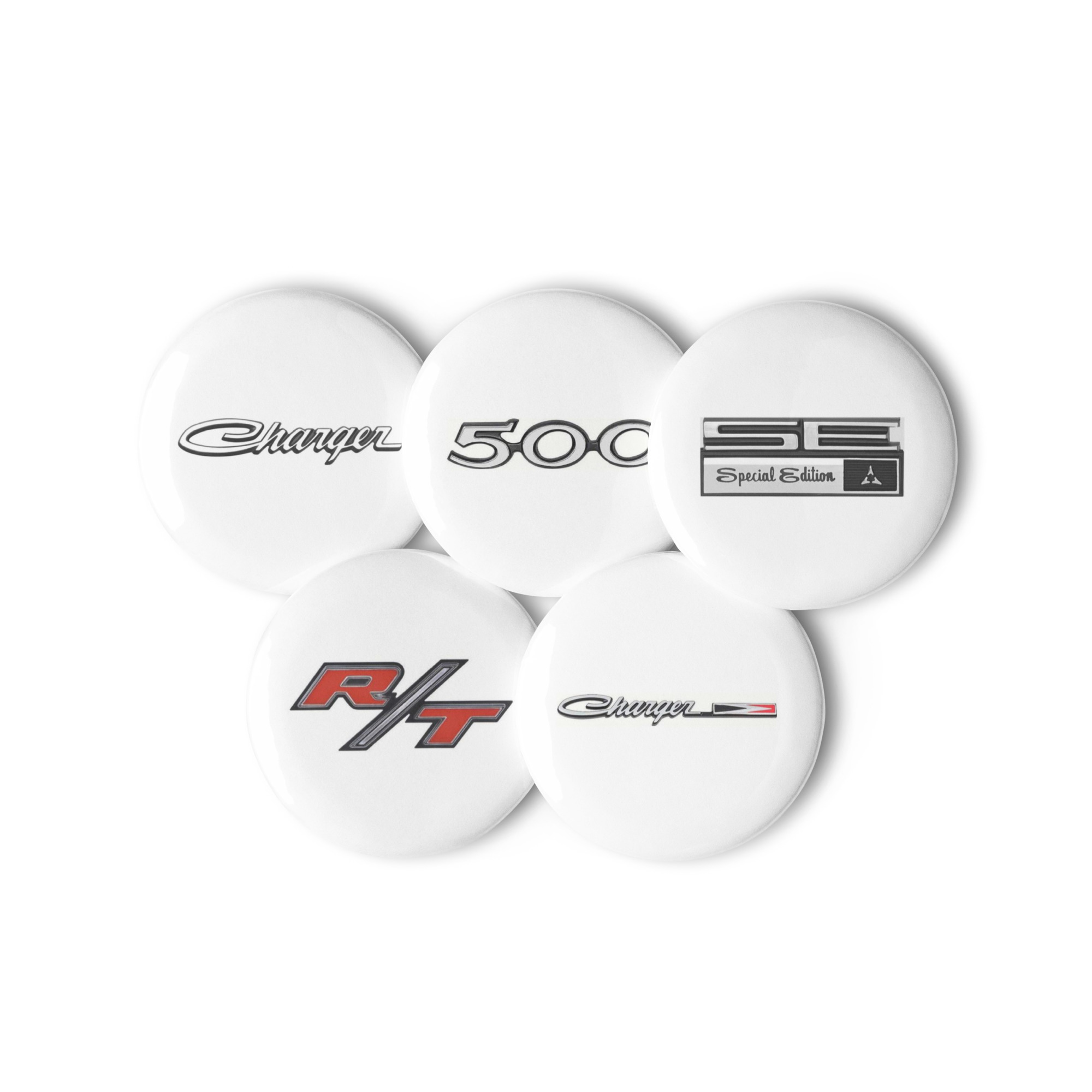 Set of 5 Mopar Pin Buttons Charger R/T 500 SE 66 67 68 69 70 71 72 73 74 - Image 2