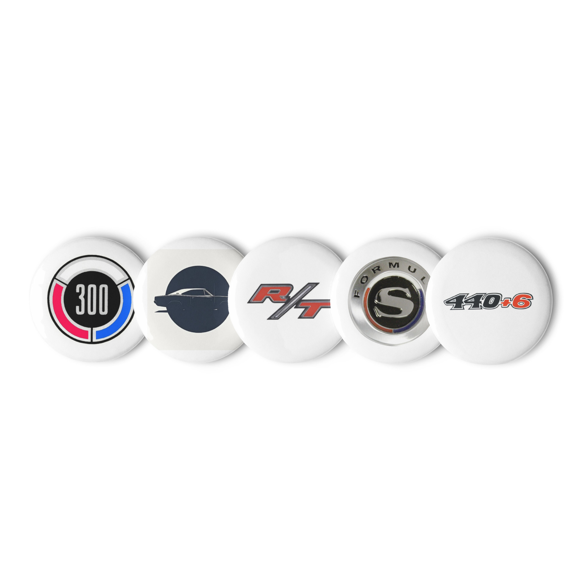 Set of 5 Mopar Pin Buttons Chrysler 300 440+6 Formula S 69 Charger Silouette R/T - Image 3