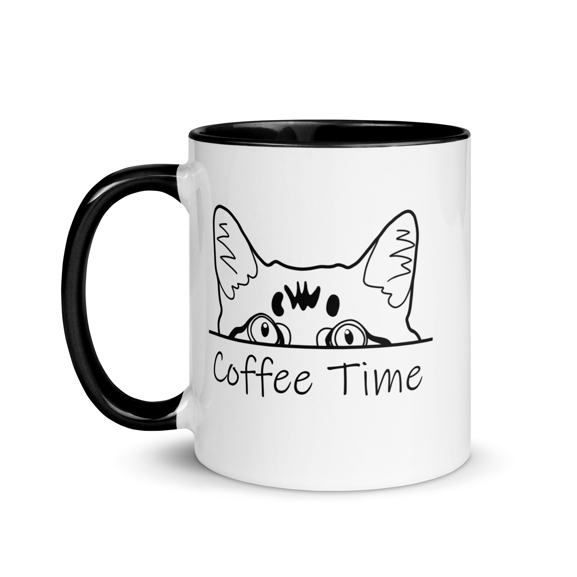 Coffee Time Cute Cat Sayings Fun Breakfast Tea Coffee Mug with Color Inside - Image 16