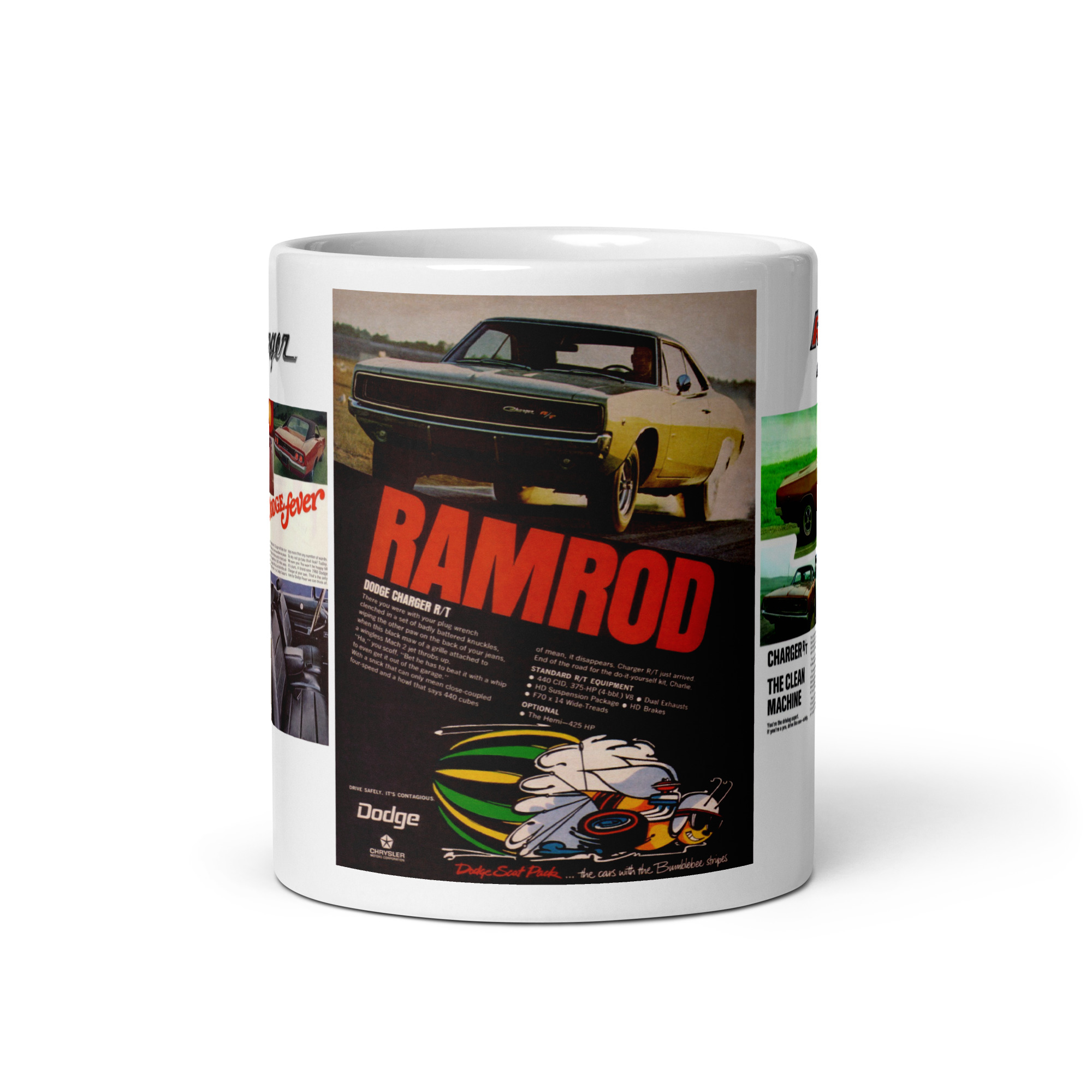 68 Dodge Charger Magazine Ads Coffee Mug 11 OZ R/T Ramrod Mopar - Image 3
