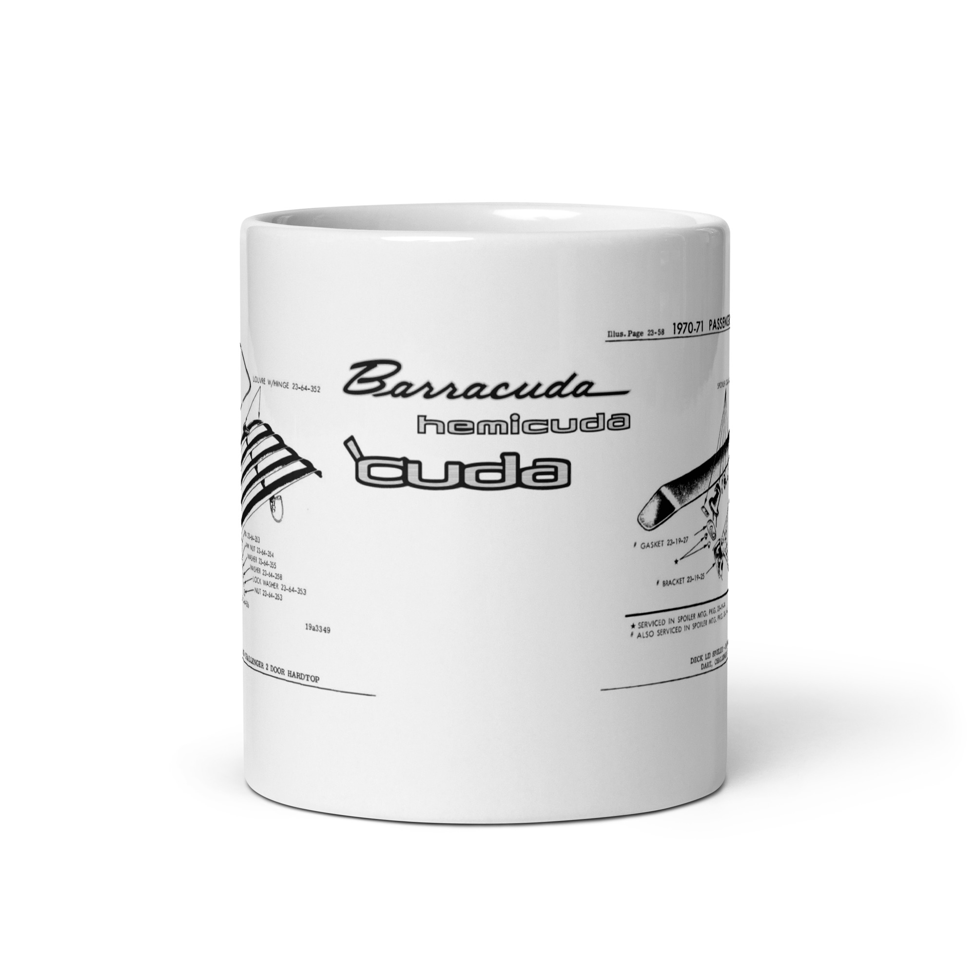 Cuda 70 71 Rear Louvre and Wing Coffee Mug Parts Book Diagrams Hemicuda 440+6 - Image 4