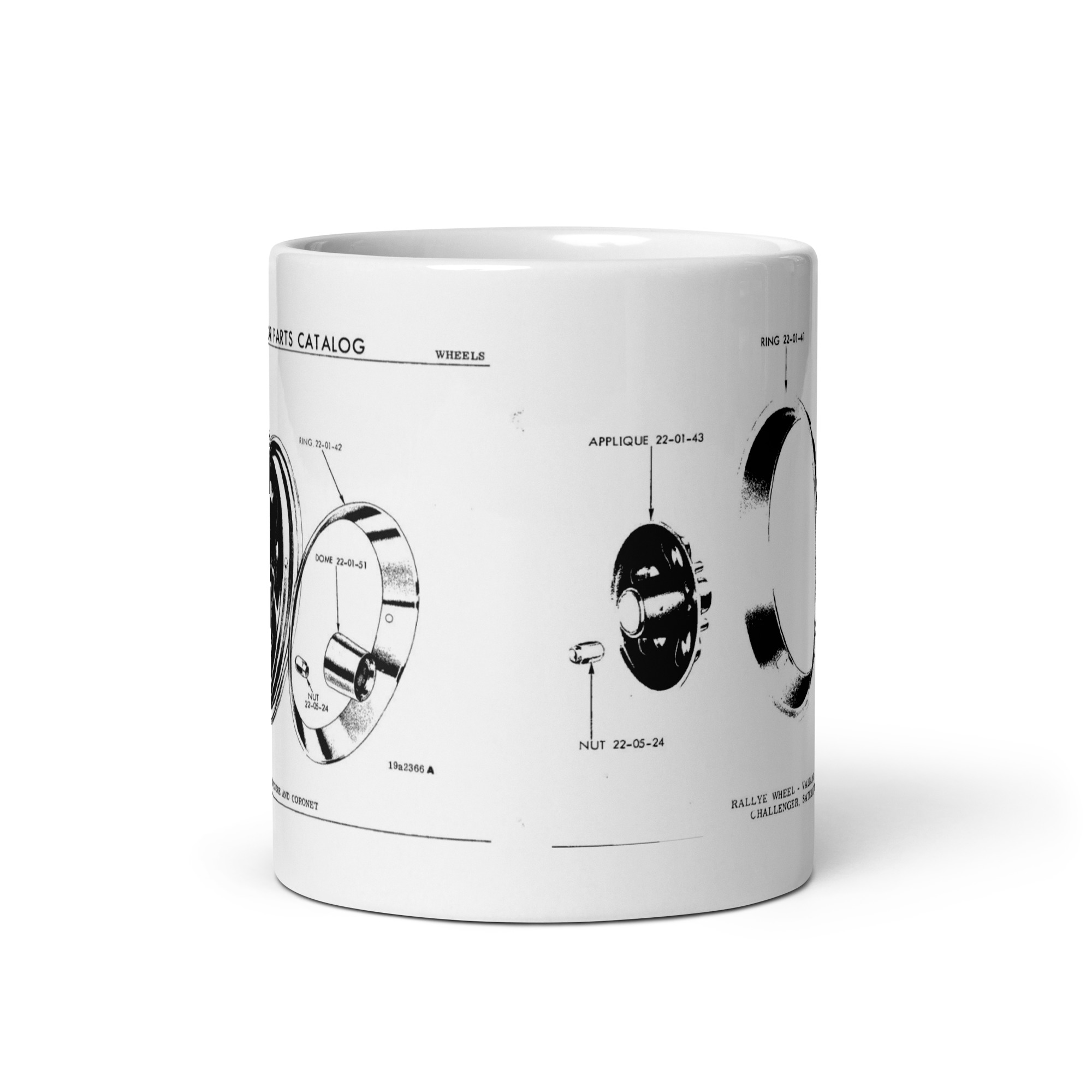 Mopar Rallye Wheel Coffee Mug Magnum 500 69 70 Parts Book Diagrams Bee GTX Dart - Image 4