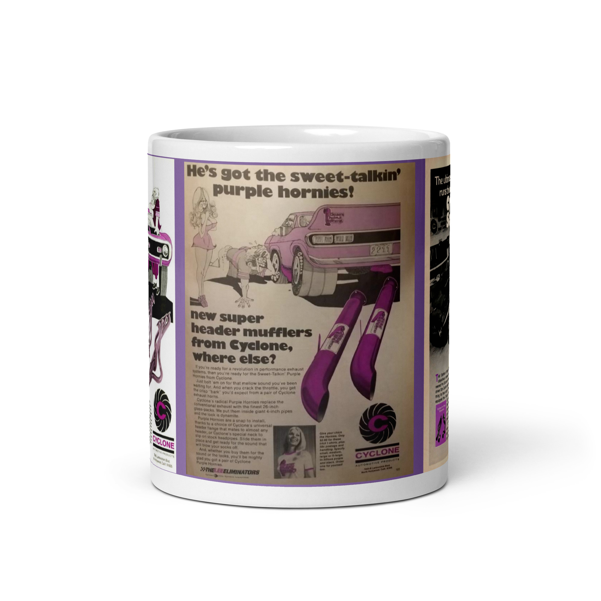 Cyclone Ads Purple Hornies Heavy Breathers Screamers Pro Stock 'Cuda Coffee Mug - Image 4
