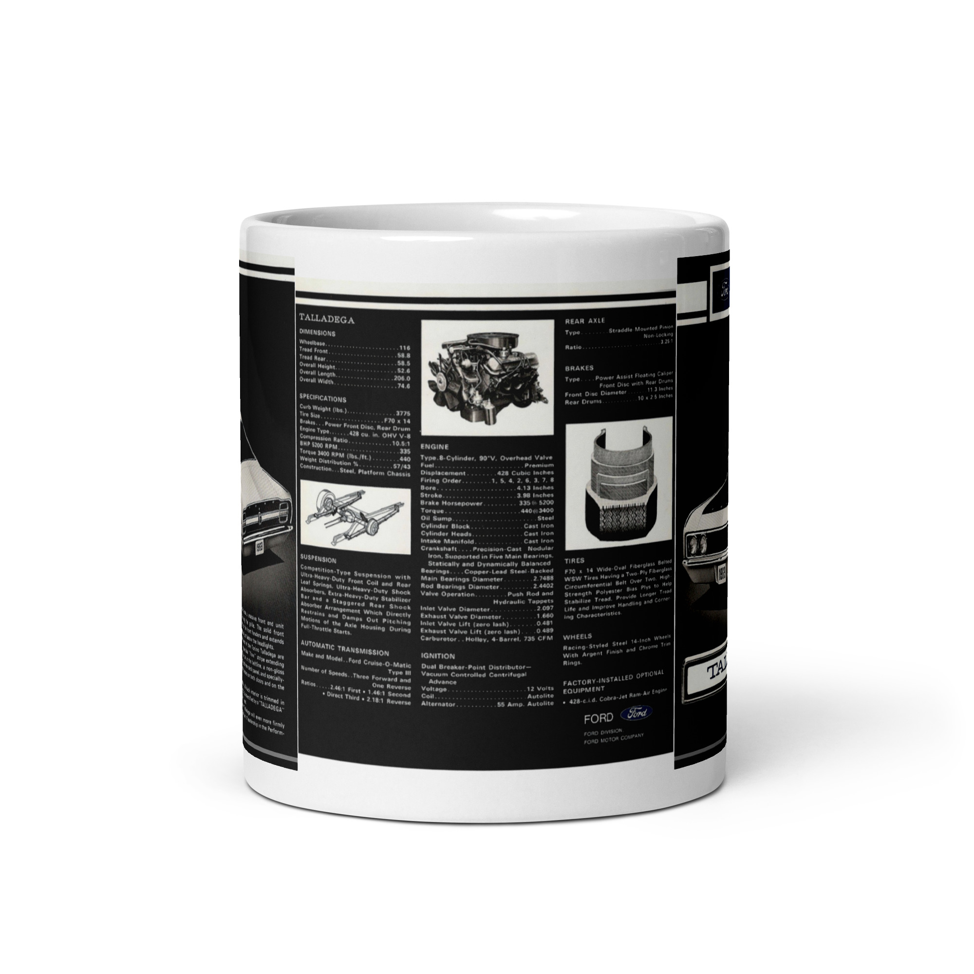 1969 Ford Talladega Sales Brochure Coffee Mug Sportsroof Hardtop 69 - Image 4