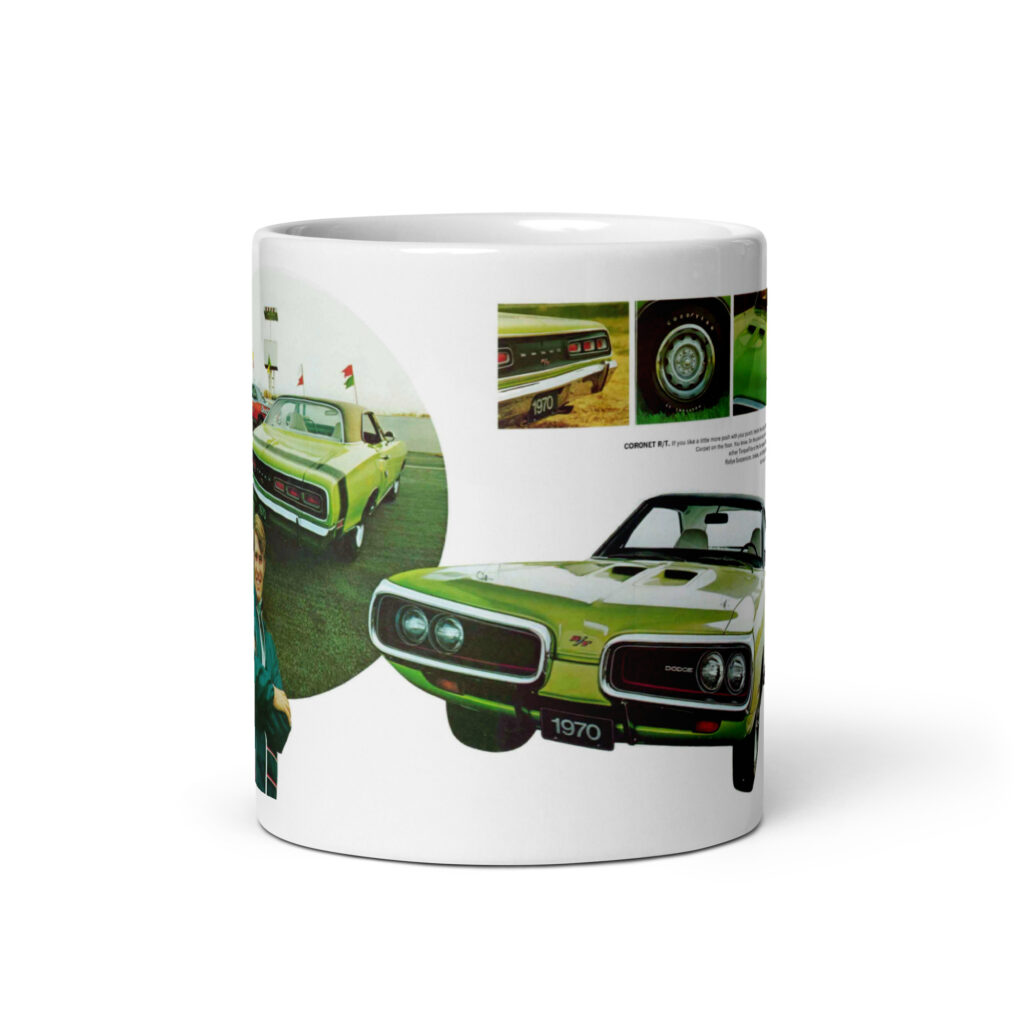 1970 Dodge Coronet R/T Sales Brochure Coffee Mug 70 426 Hemi 440 Six Pack