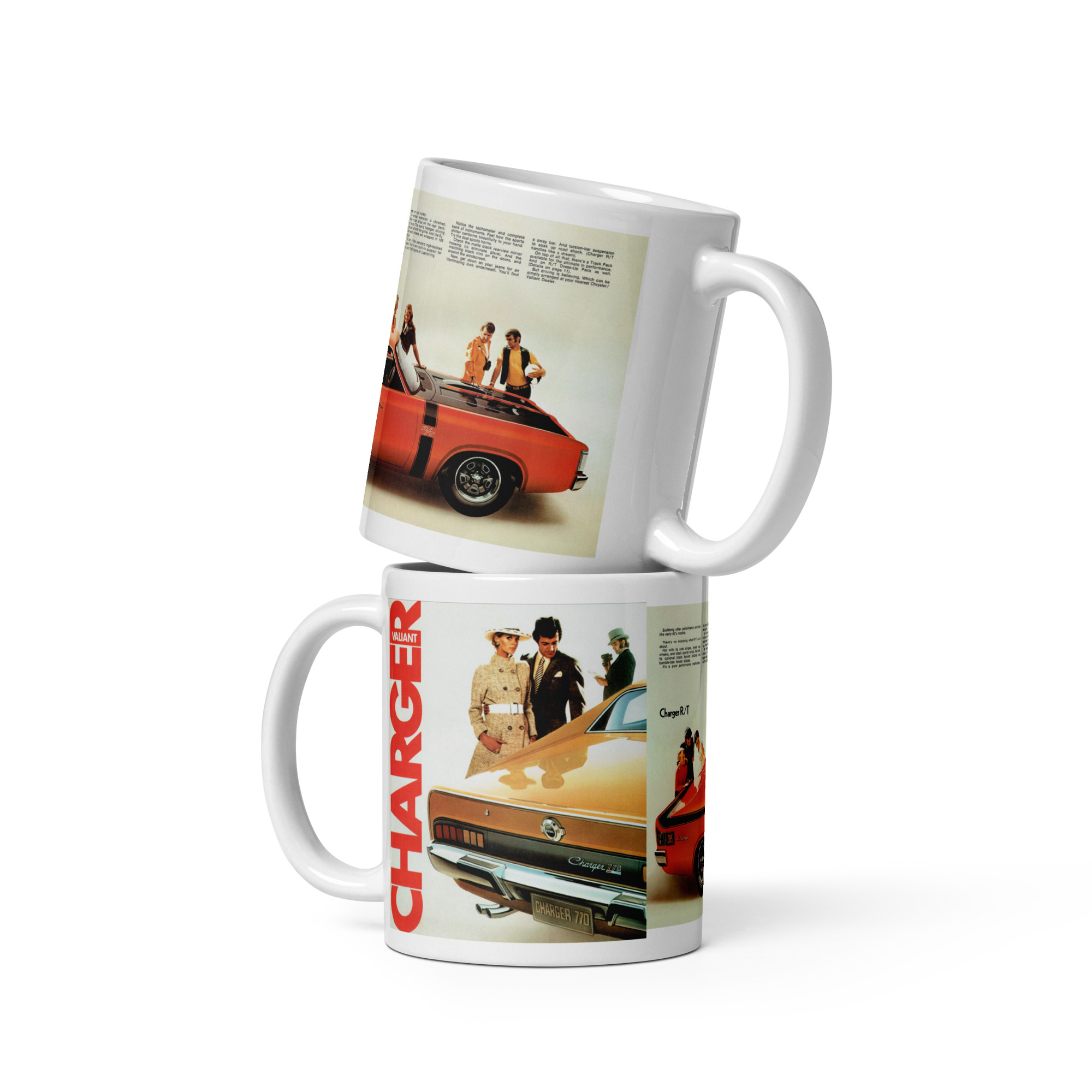 1971 Australian charger R/T Sales Brochure Coffee Mug 265 Hemi Six Pack - Image 4