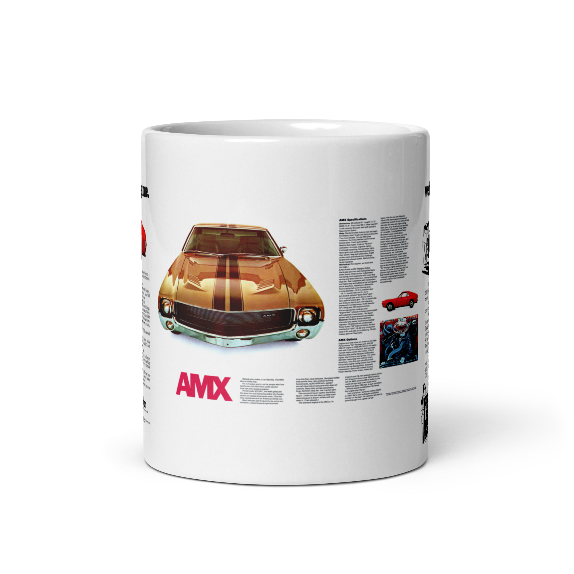 1968 AMC AMX Sales Ads Coffee Mug Go Package 343 390 Twin Grip - Image 3