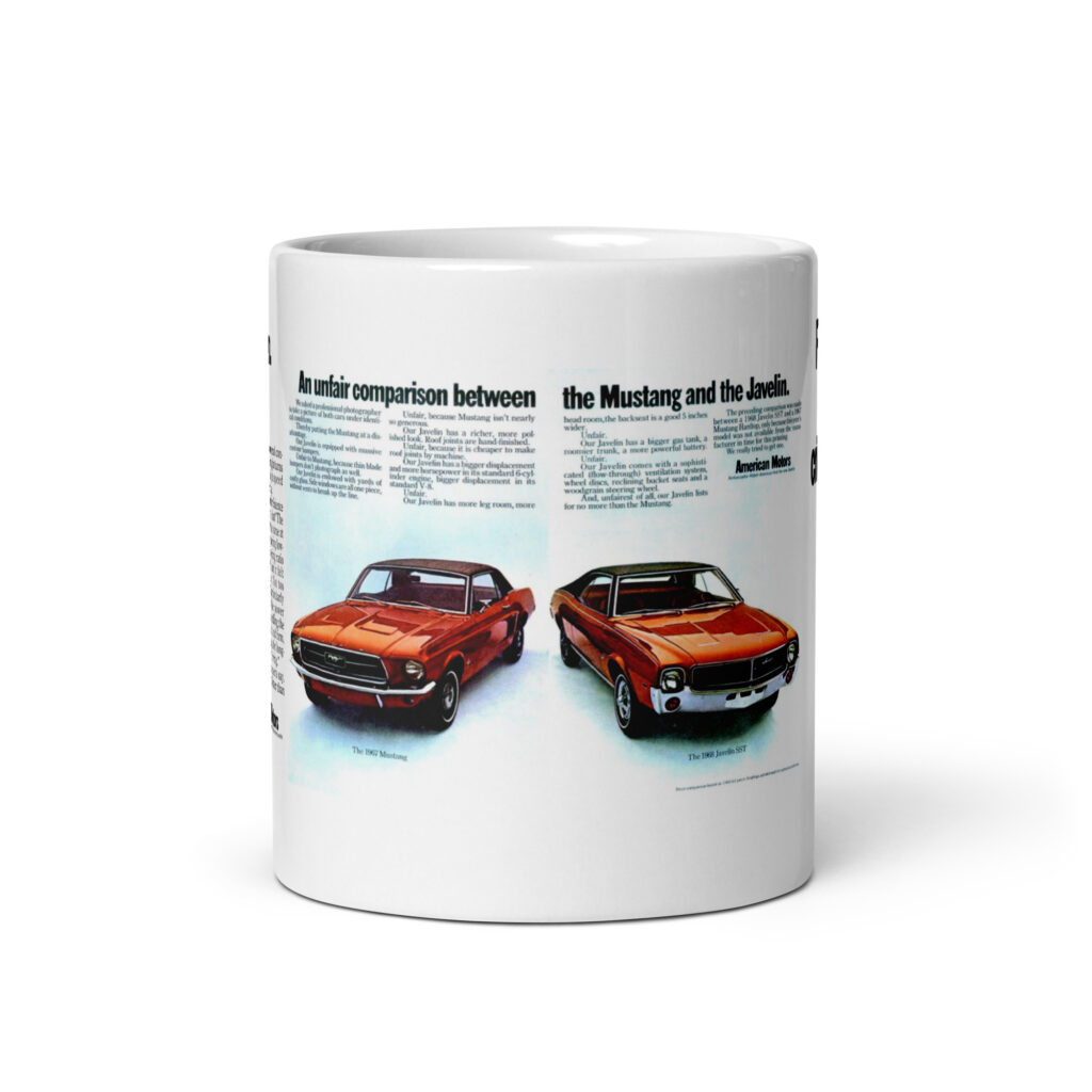 1968 AMC Javelin Sales Ads Coffee Mug Go Package 343 390 Twin Grip