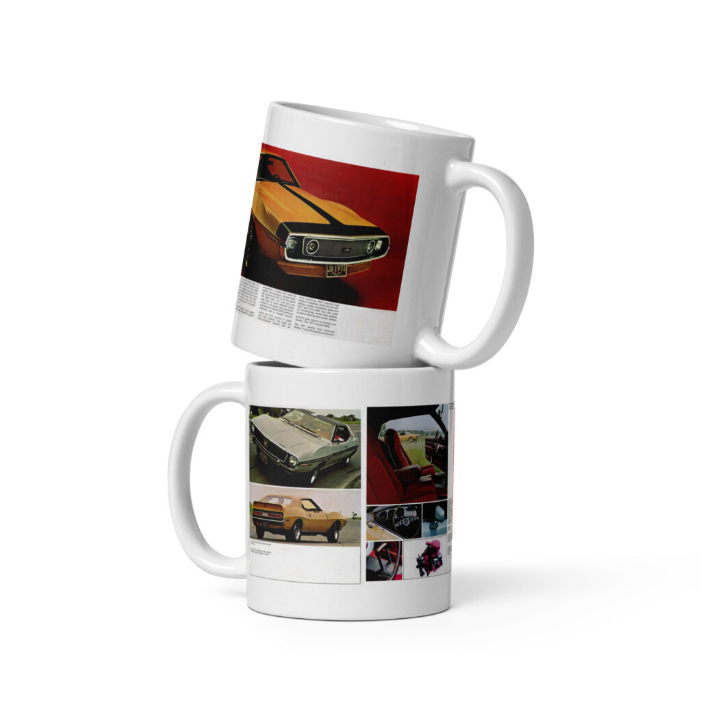 1971 AMC Javelin-AMX Sales Brochure Coffee Mug 360 401 4 Speed