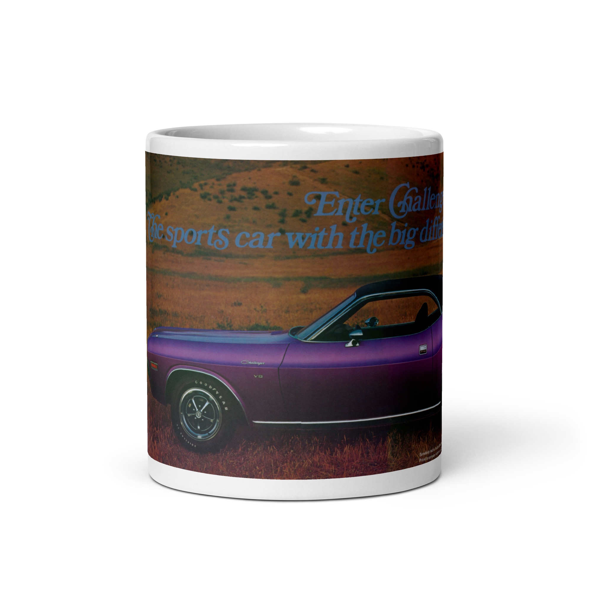 1970 Dodge Challenger Base Sales Brochure Coffee Mug V8 Plum Crazy - Image 3