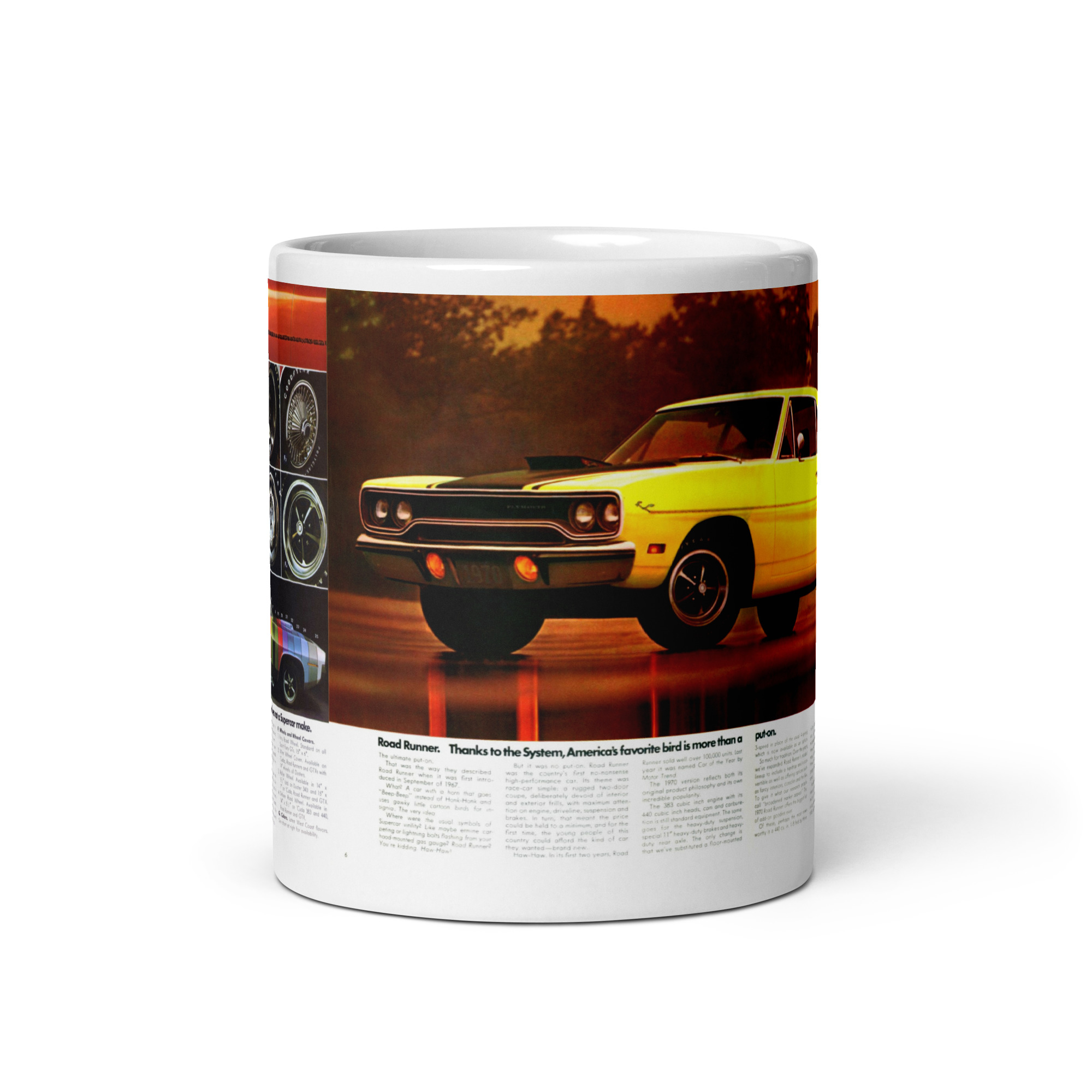 1970 Plymouth Rapid Transit System Sales Brochure Coffee Mug Roadrunner 383 440+6 Hemi - Image 3