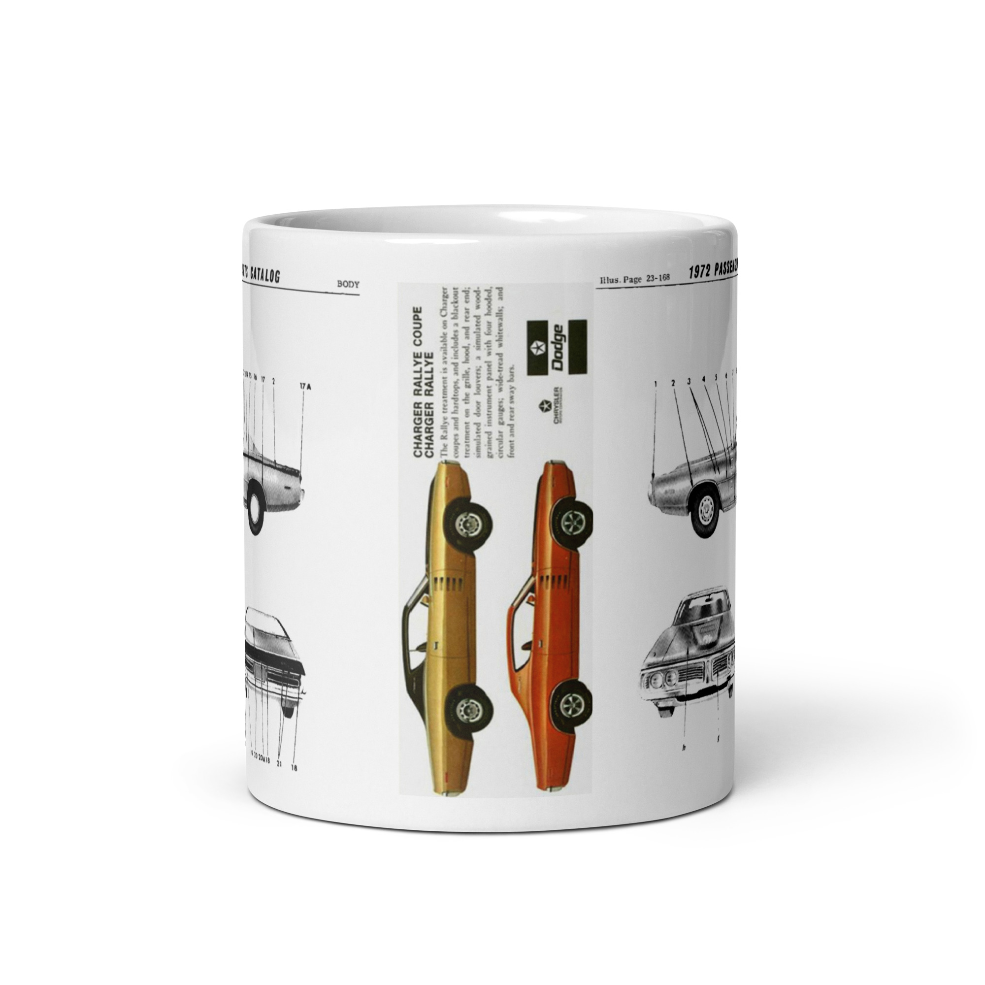 72 Dodge Charger Rallye Factory Parts Diagrams Coffee Mug 340 400 - Image 3
