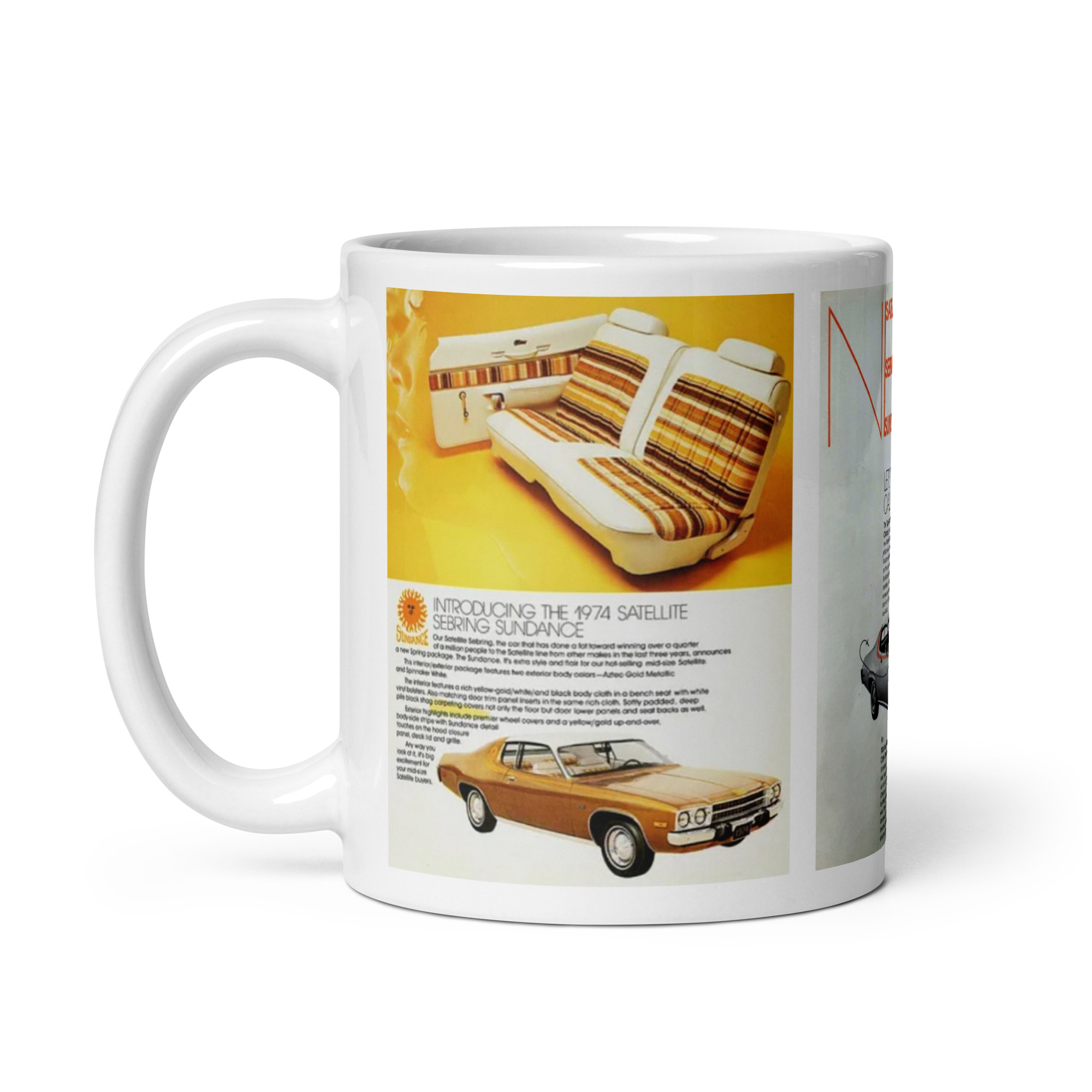 74 Mopar Satellite Sebring Sundance Coffee Mug Ad Parts Book Papers - Image 3