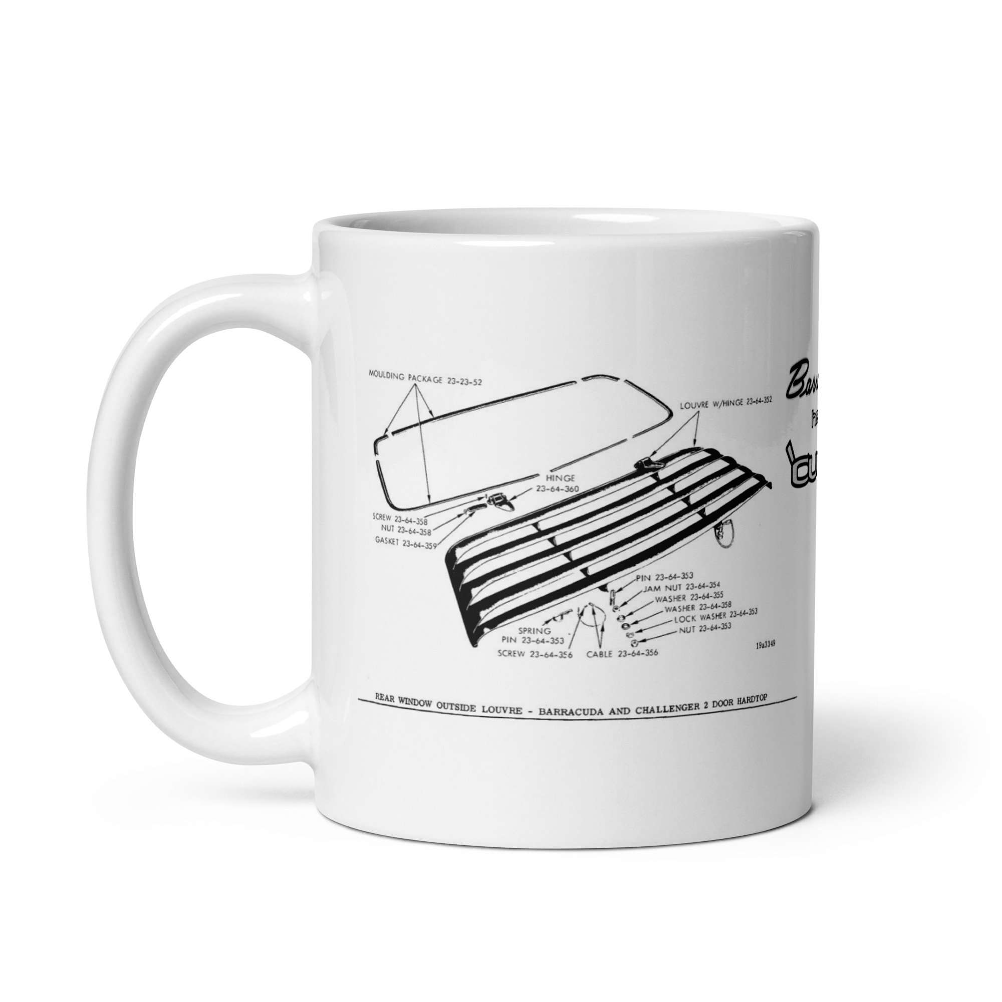 Cuda 70 71 Rear Louvre and Wing Coffee Mug Parts Book Diagrams Hemicuda 440+6 - Image 3