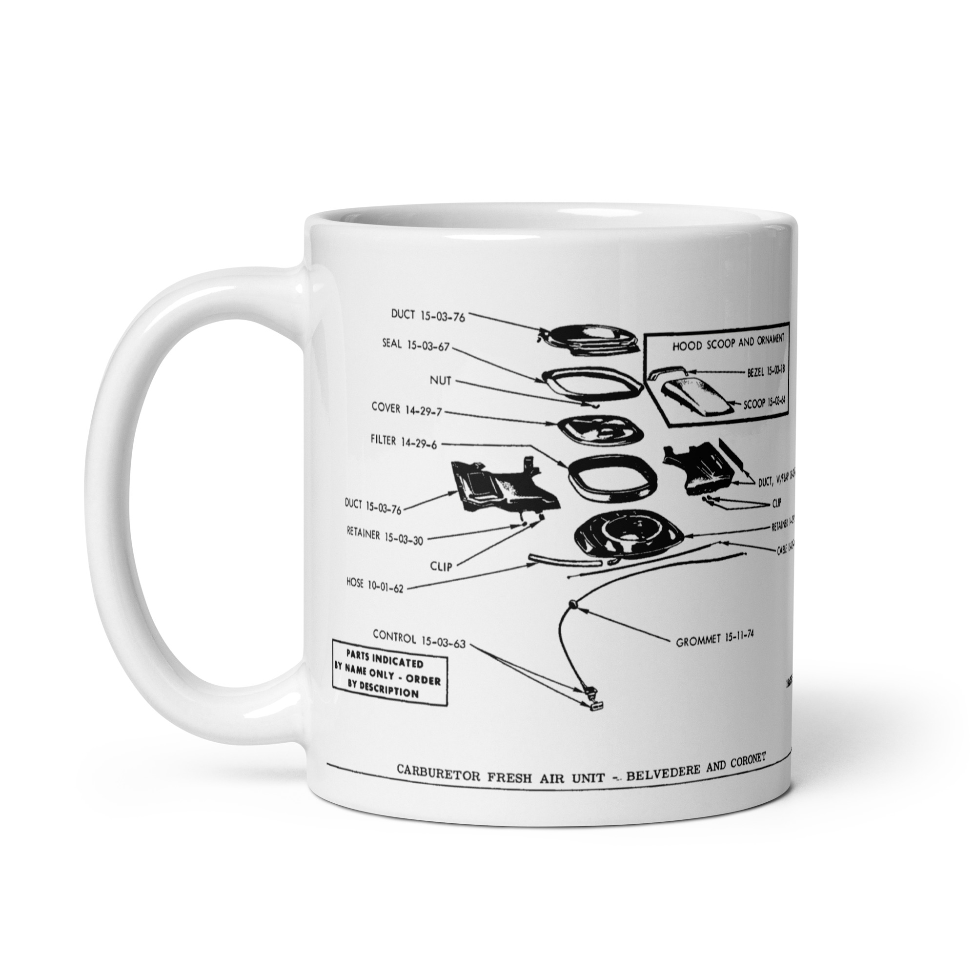 69 70 Airgrabber Parts Book Diagrams Coffee Mug Coronet GTX Roadrunner R/T Bee - Image 3