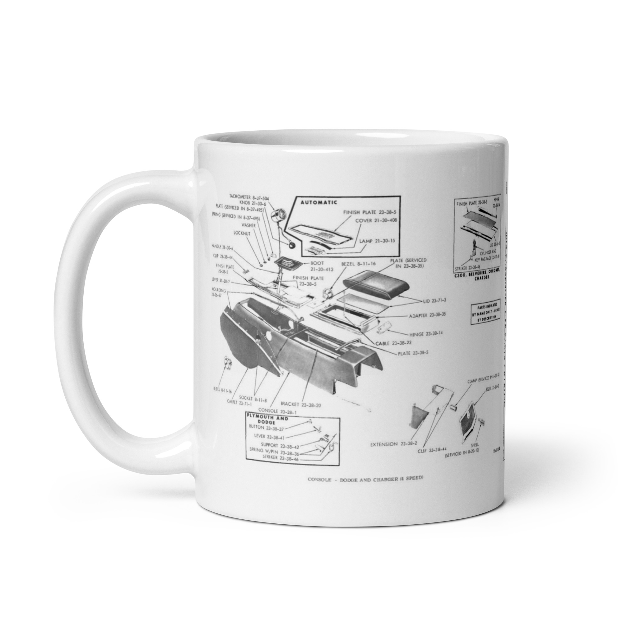 67 B Body 4 Speed Console Coffee Mug Parts Book Diagrams 68 A Body A833 Mopar - Image 3