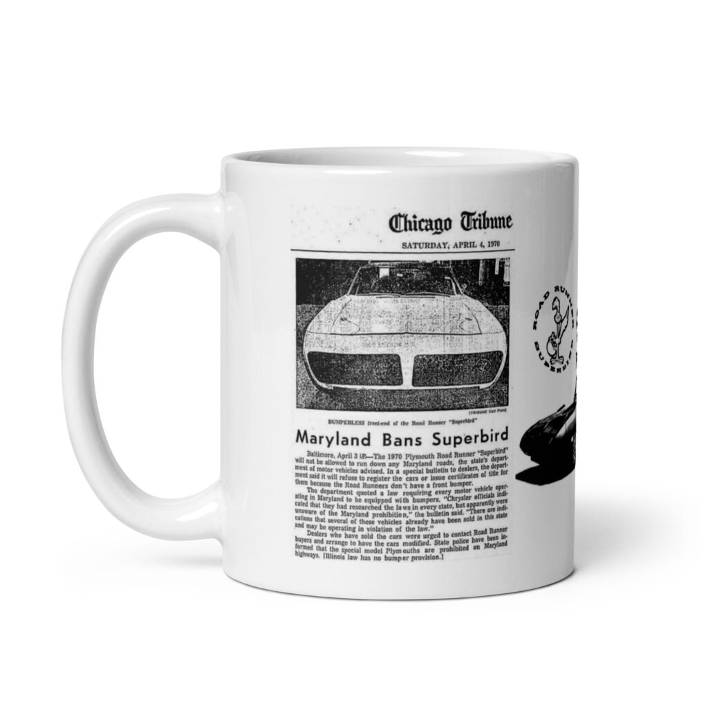 Chicago Tribune Coffee Mug Maryland Bans The Superbird Parts Book 1970 Roadrunner
