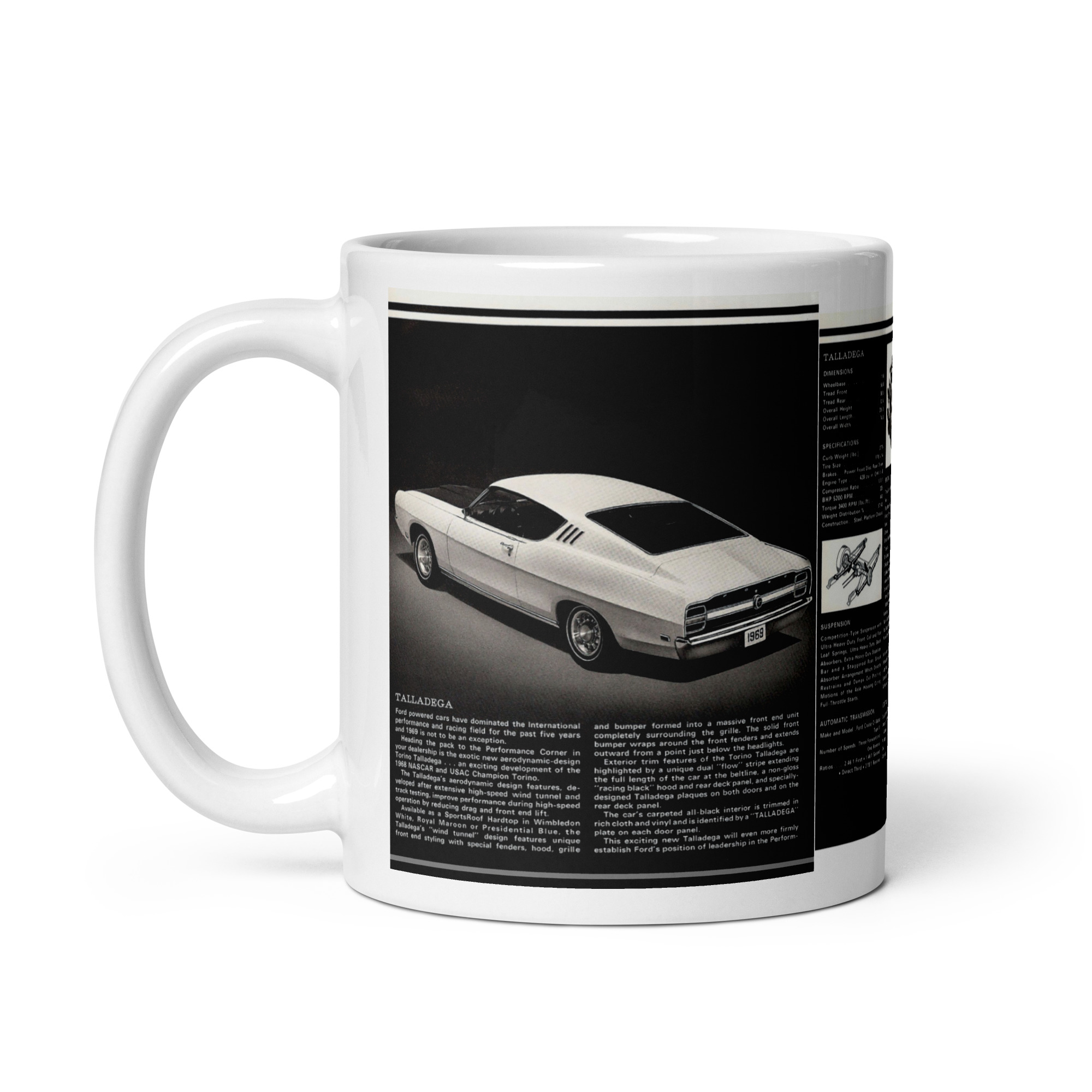 1969 Ford Talladega Sales Brochure Coffee Mug Sportsroof Hardtop 69 - Image 3