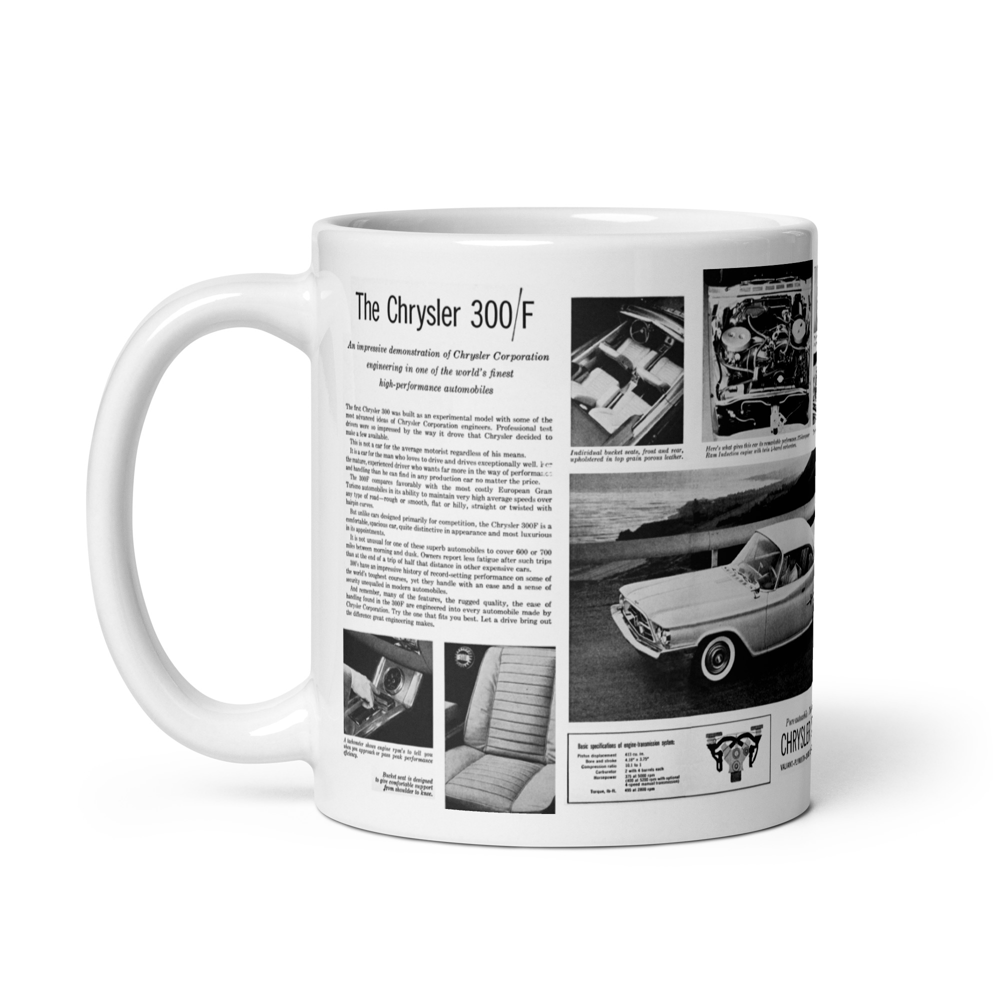 1960 Chrysler 300 F Sales Brochure Coffee Mug 60 300-F - Image 2