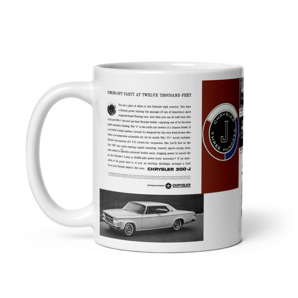 1963 300-J Sales Brochure Coffee Mug 63 9th 300 Coming Out Party At 12000 Feet