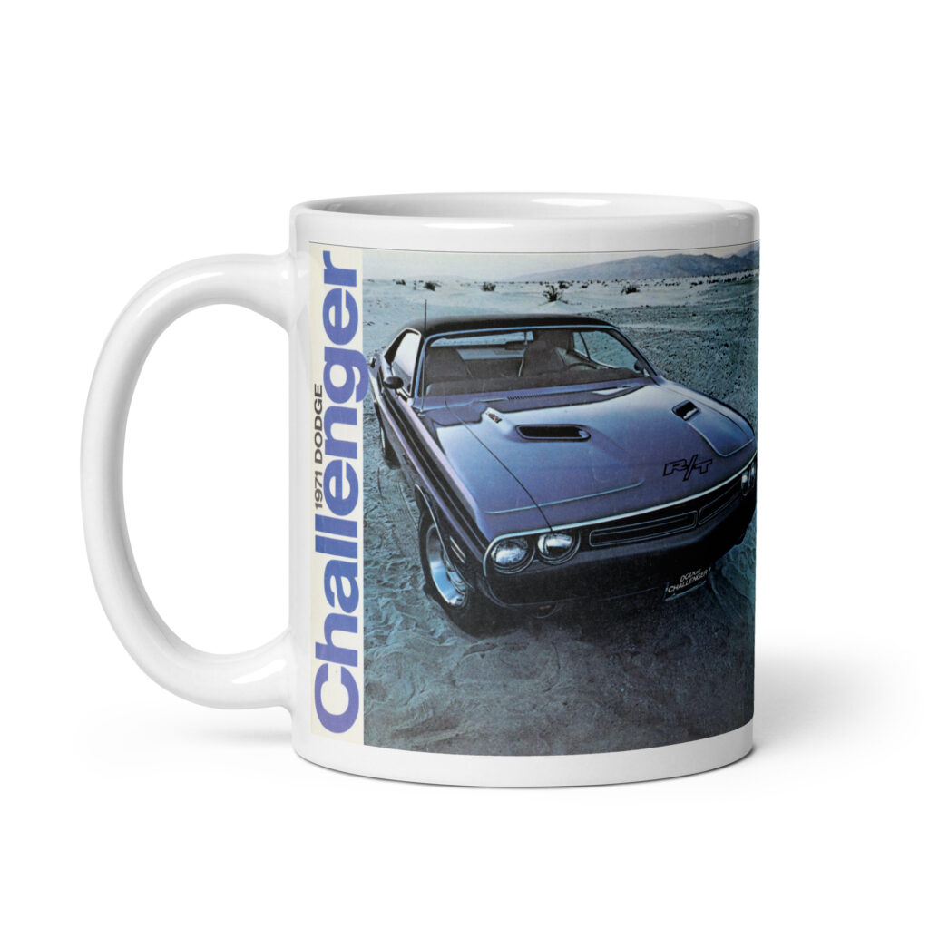 1971 Dodge Challenger Sales Brochure Coffee Mug R/T 340 383 440 Six Pack Hemi