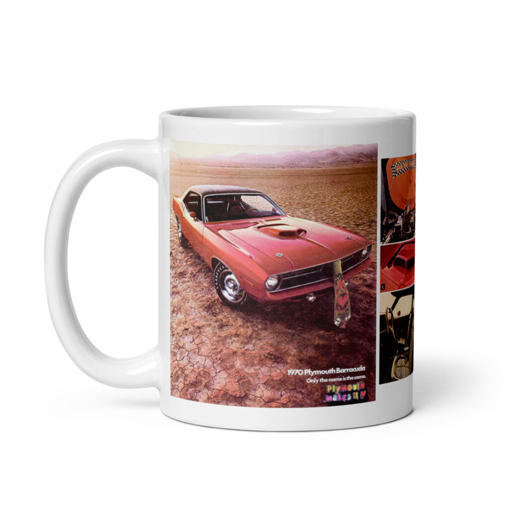 1970 Cuda The Goods Barracuda Sales Brochure Coffee Mug Pistol Grip Plymouth
