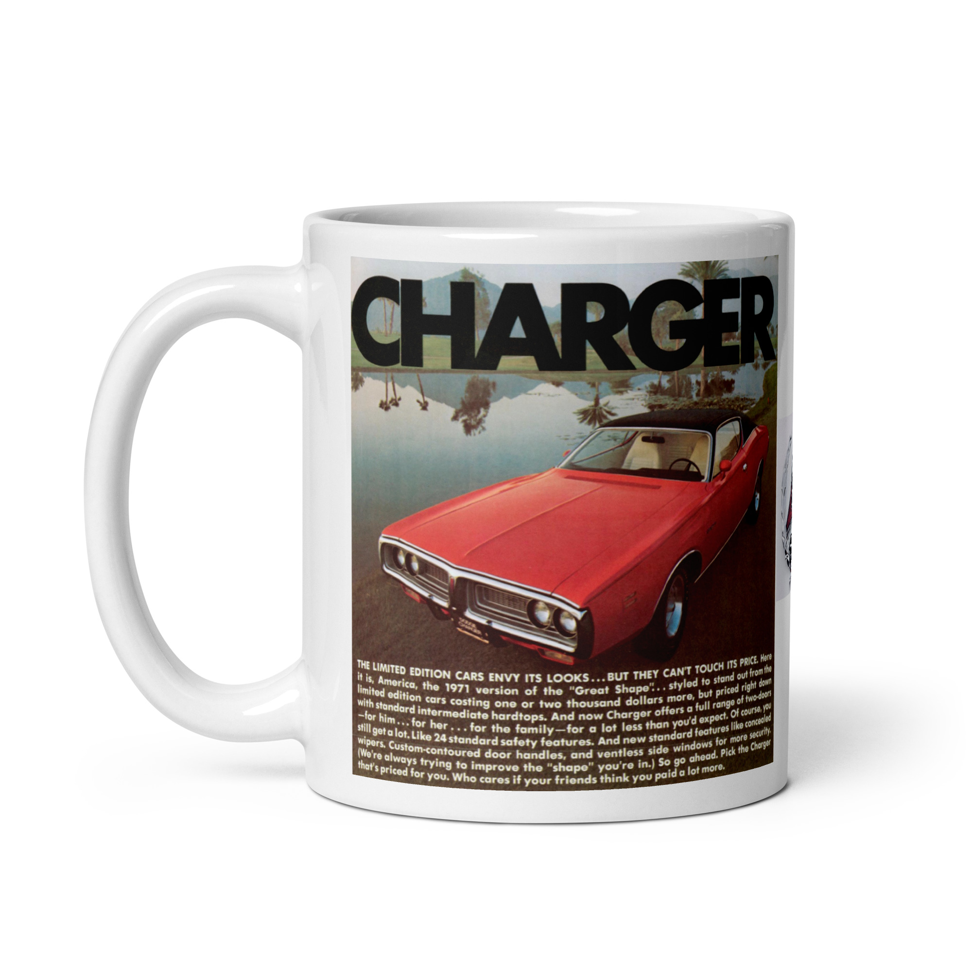 1971 Dodge Charger SE Sales Brochure Coffee Mug 71 318 383 727 A833 /6 - Image 2