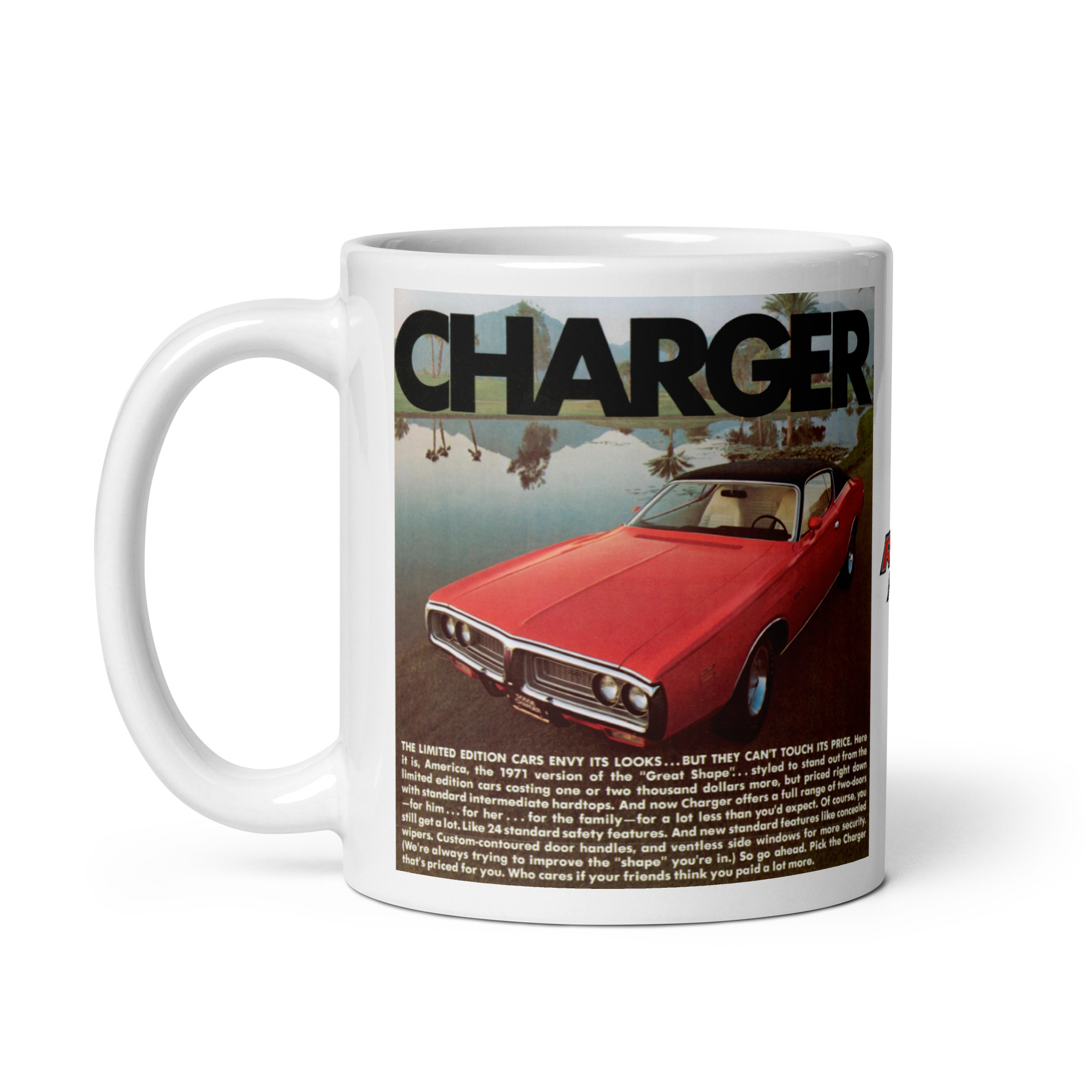 1971 Dodge Charger R/T Sales Brochure Coffee Mug 440 Six Pack 426 Hemi - Image 2